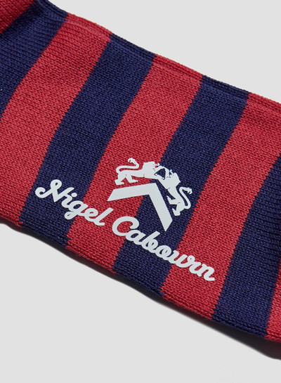 Nigel Cabourn Cotton Stripe Socks in Blue/Red outlook