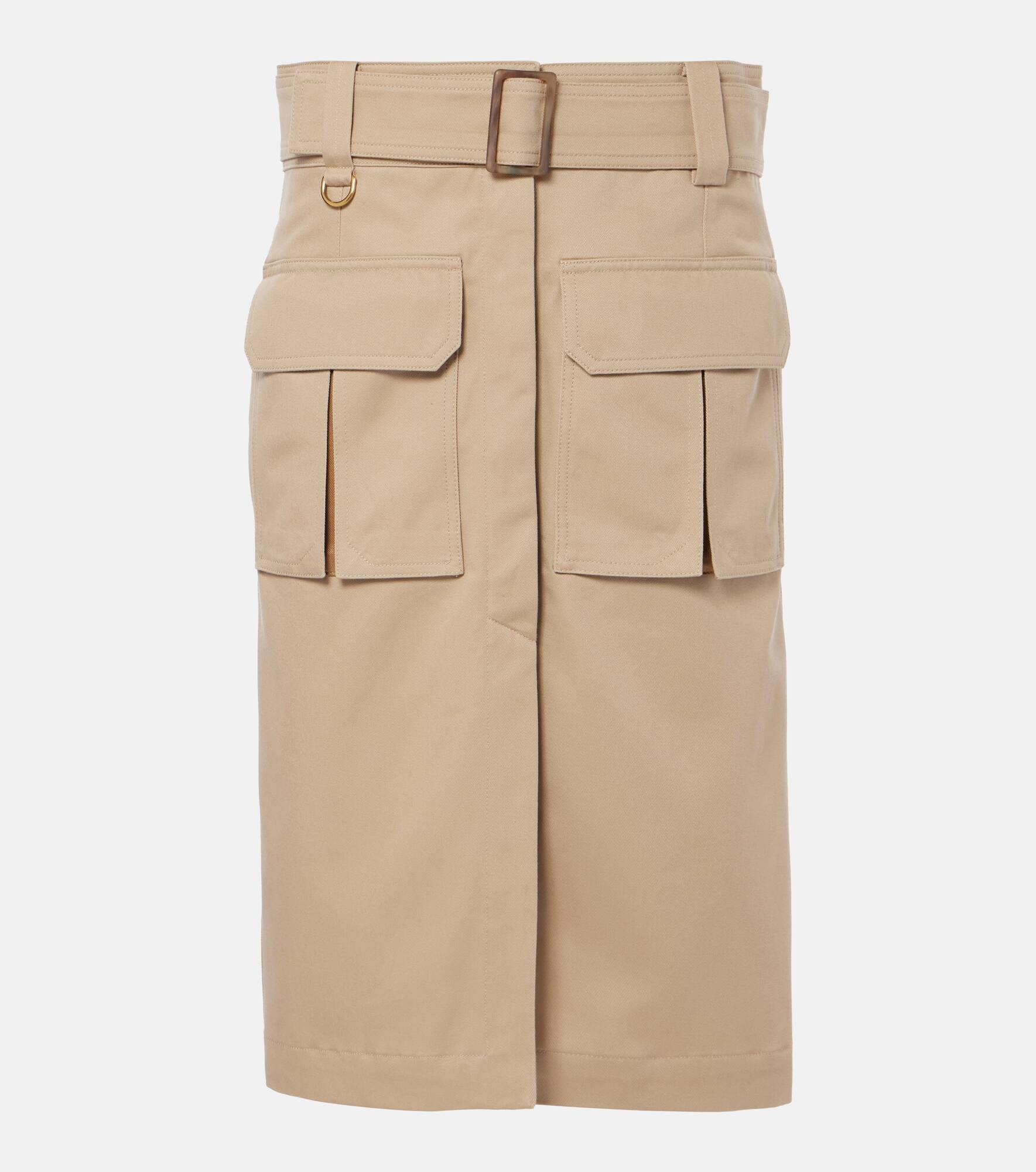 Saharienne cotton gabardine cargo skirt - 1