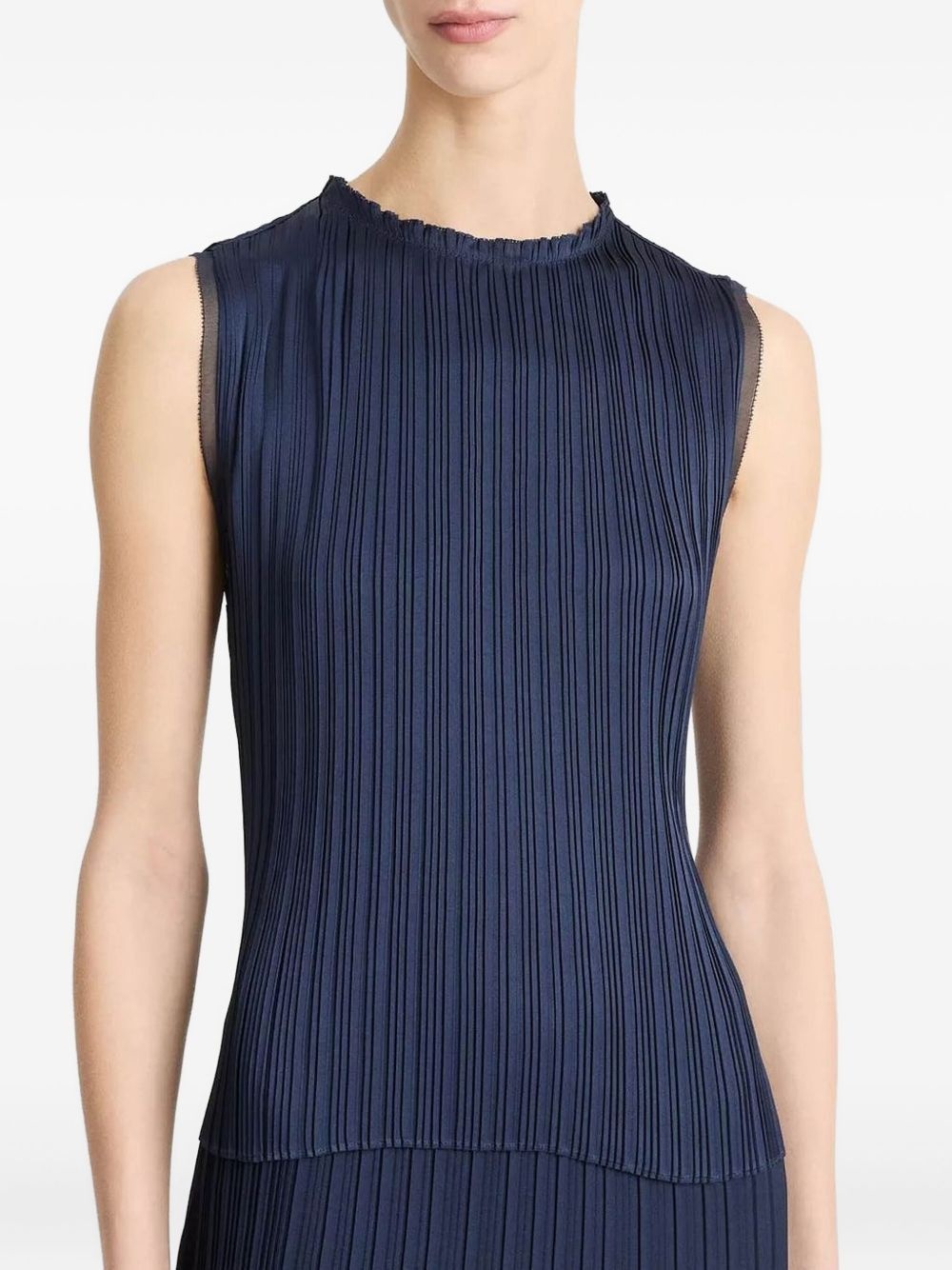 pleated sleeveless top - 3