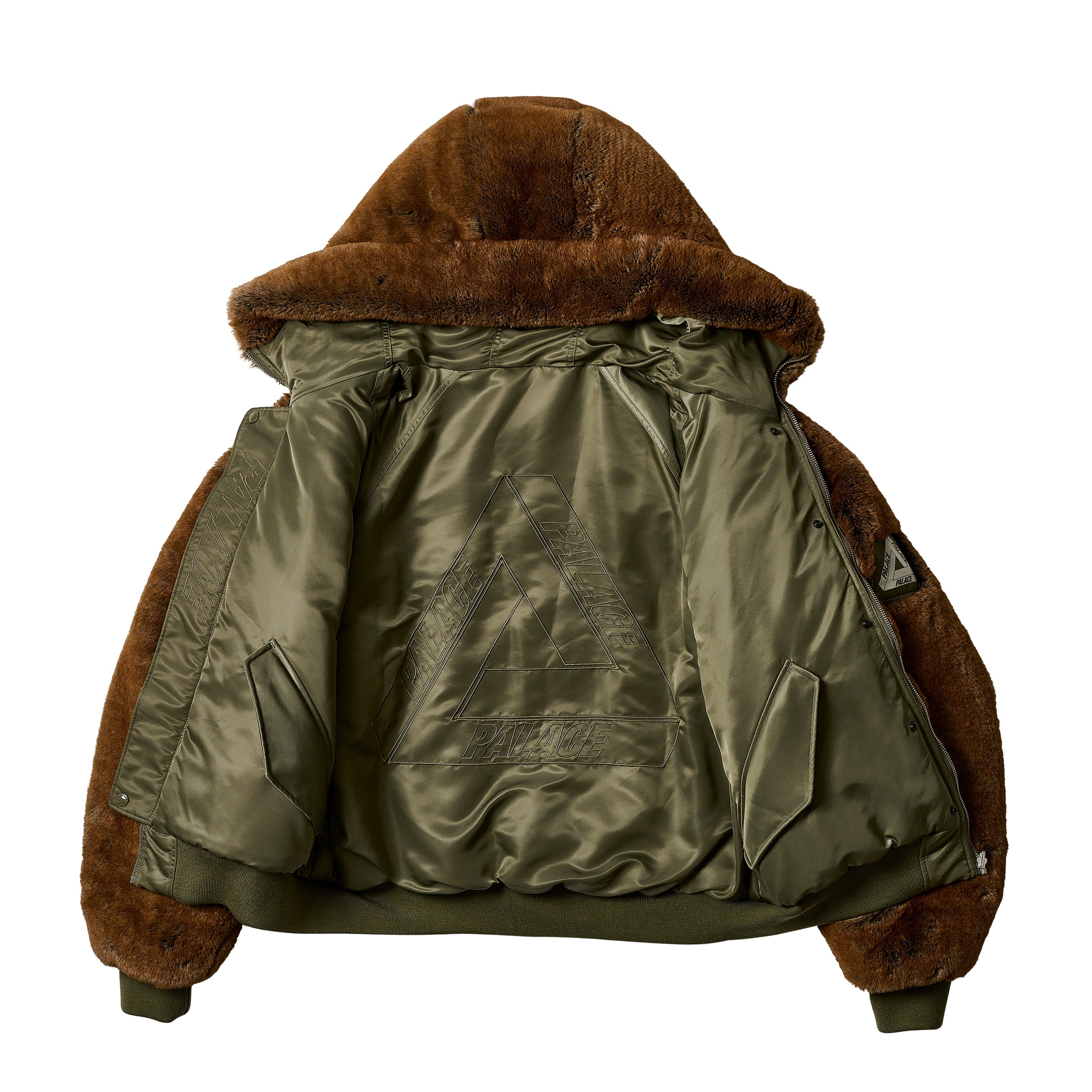 PALACE REVERSIBLE YETI PARKA OLIVE | REVERSIBLE