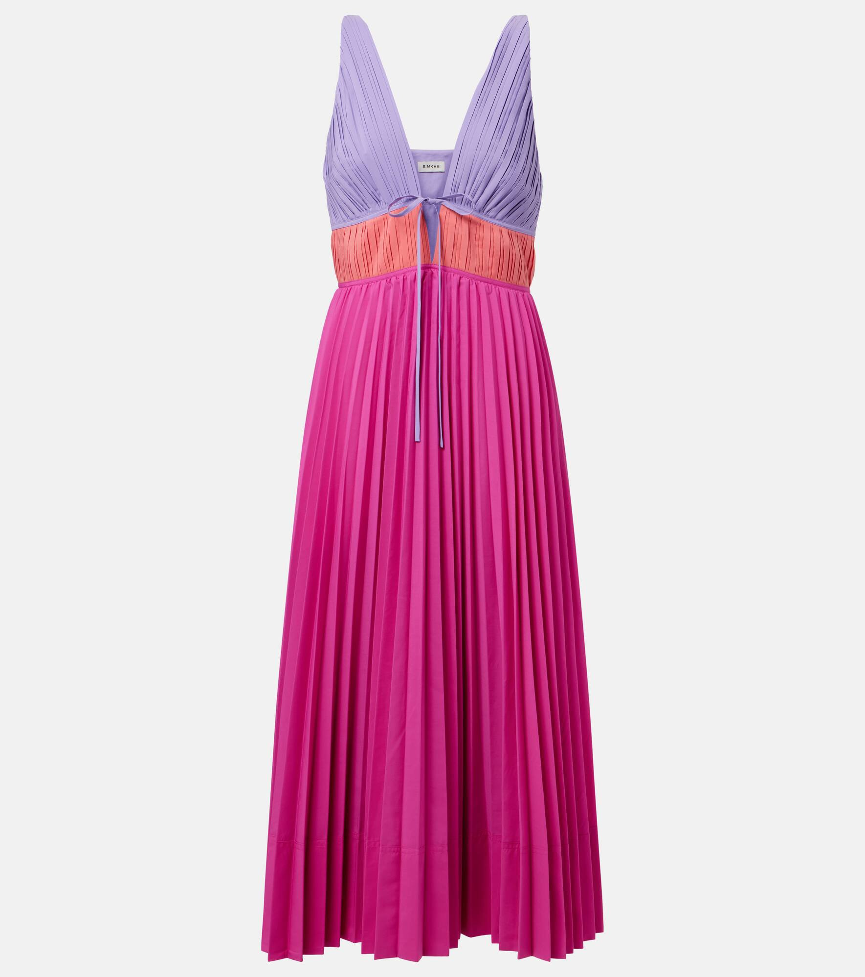 Stephanie pleated poplin midi dress - 1