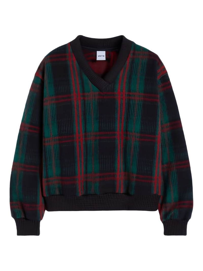 V-neck plaid sweater 1