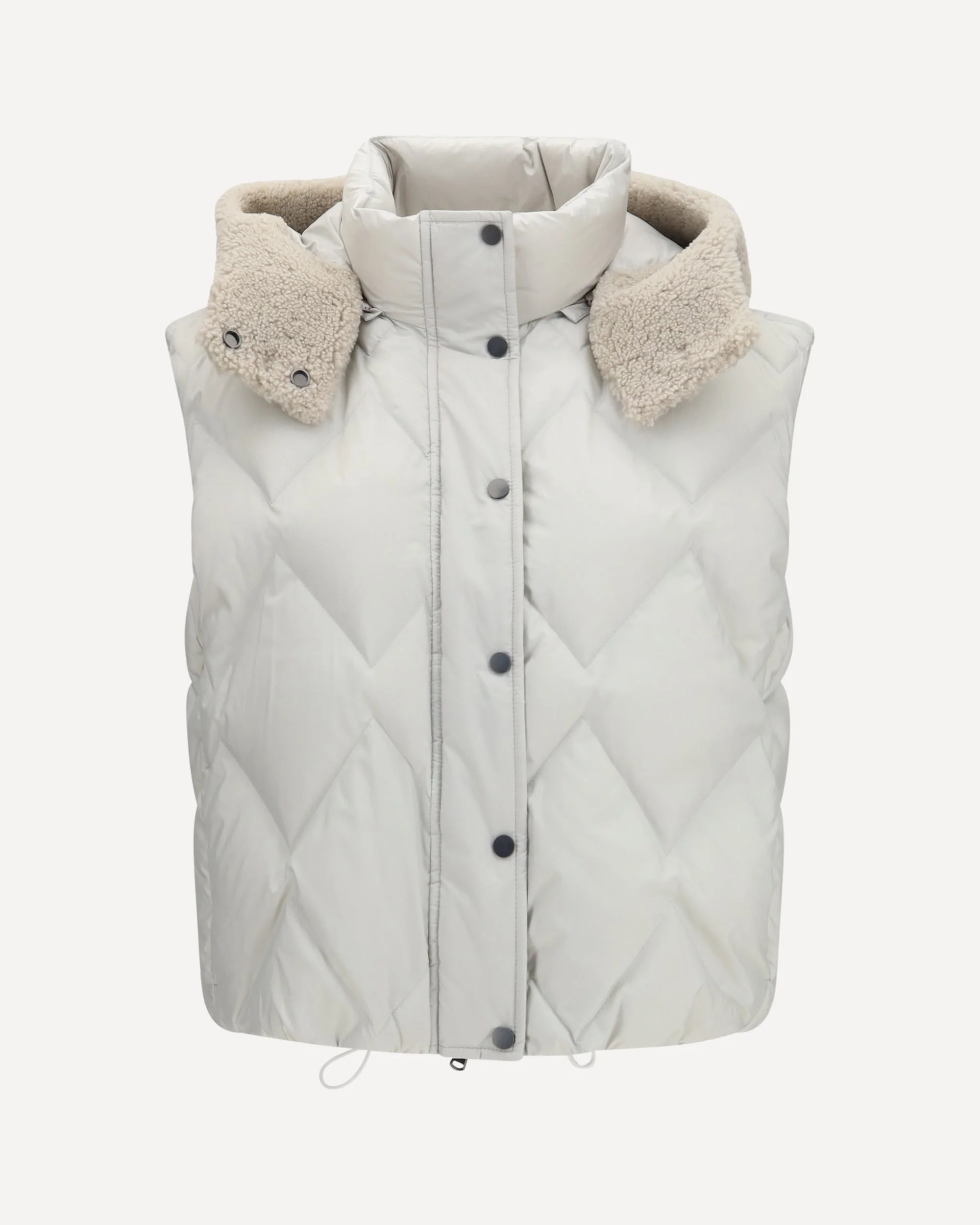 Padded Vest with shearling Hood - 1