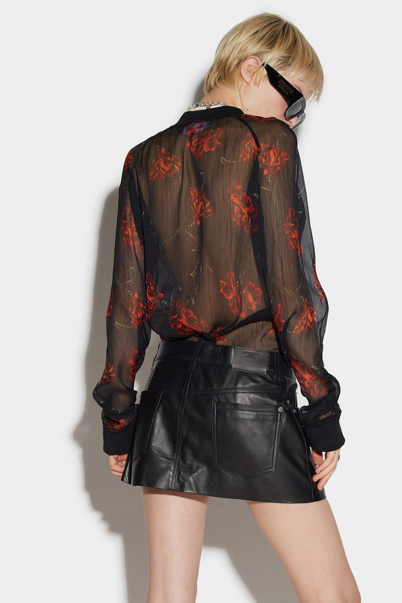 LEATHER MINI SKIRT - 2