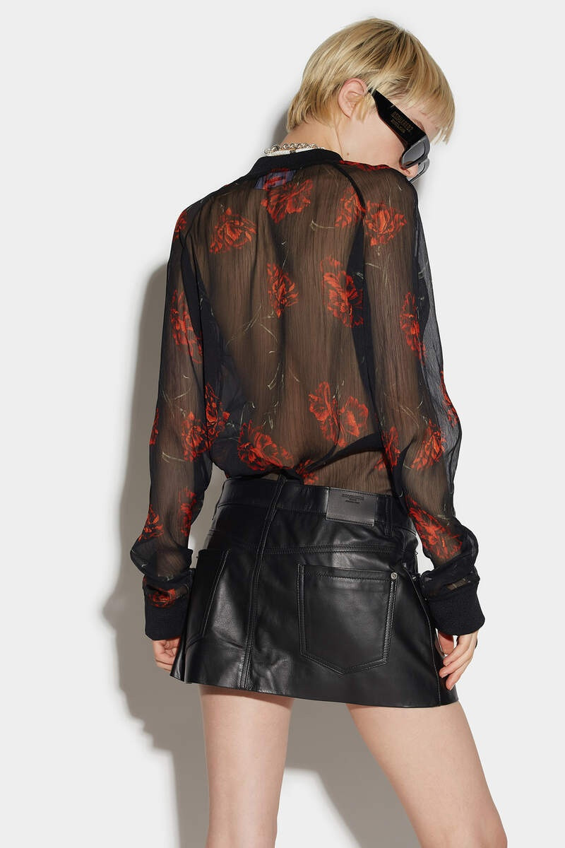DSQUARED2 LEATHER MINI SKIRT outlook