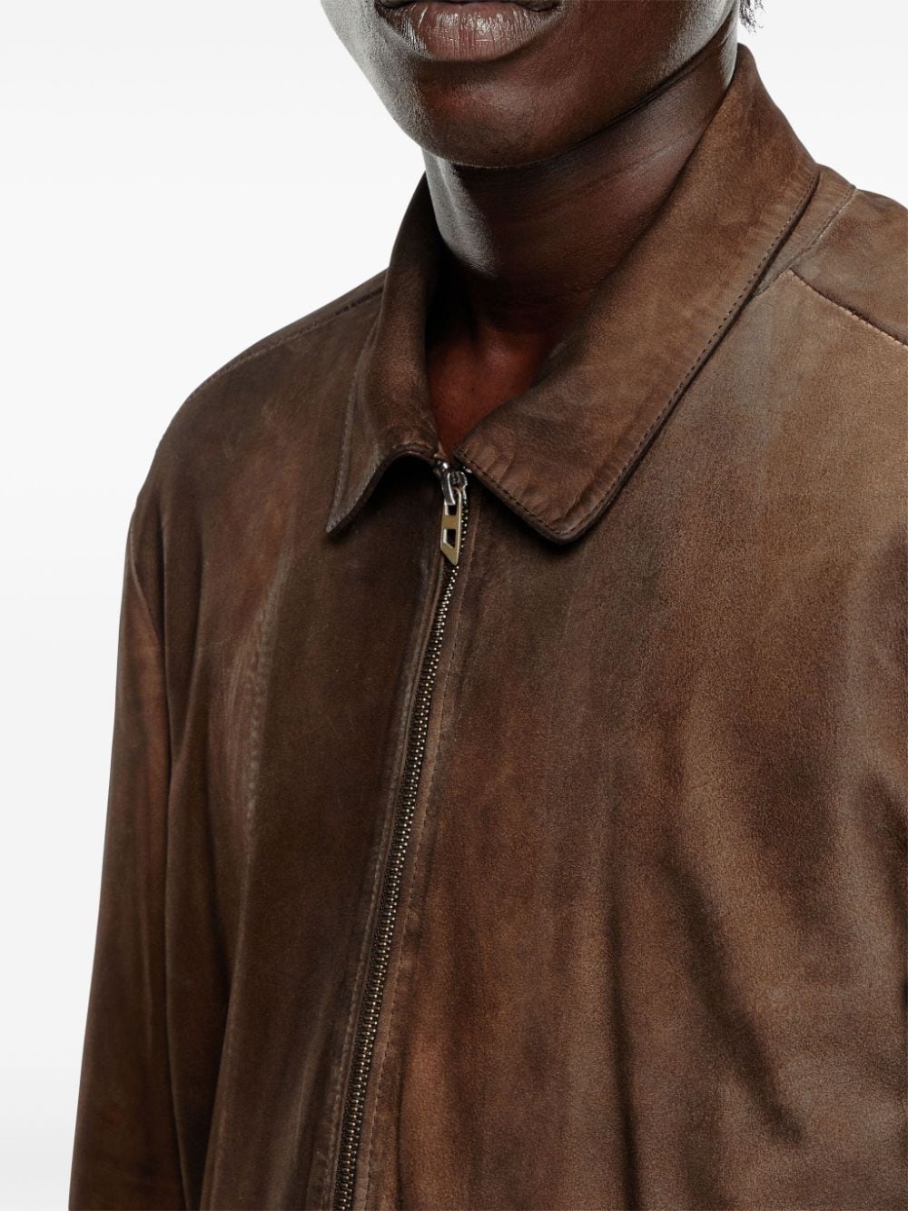 L-Crombe zip-up leather jacket - 5