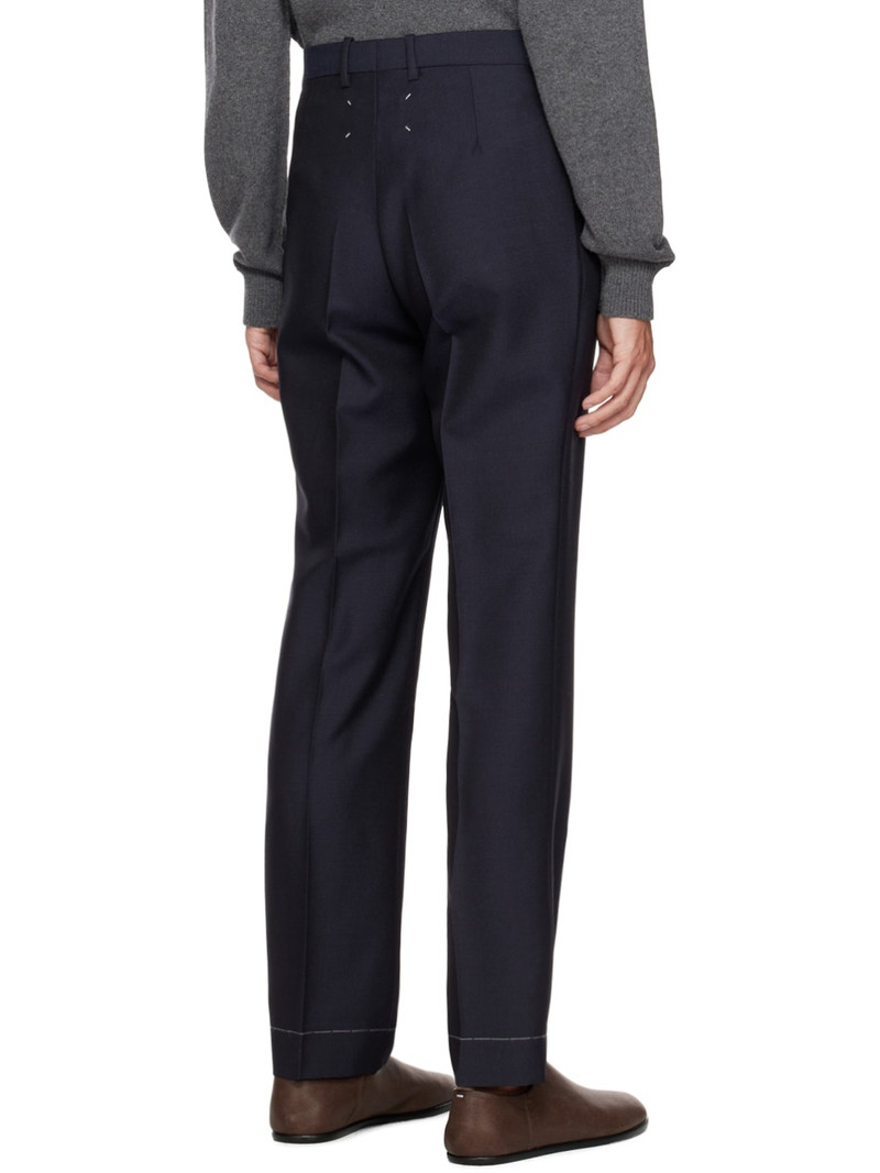 Navy Creased Trousers 3