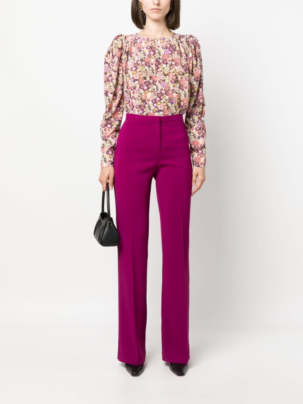 high-waisted flared trousers - 3