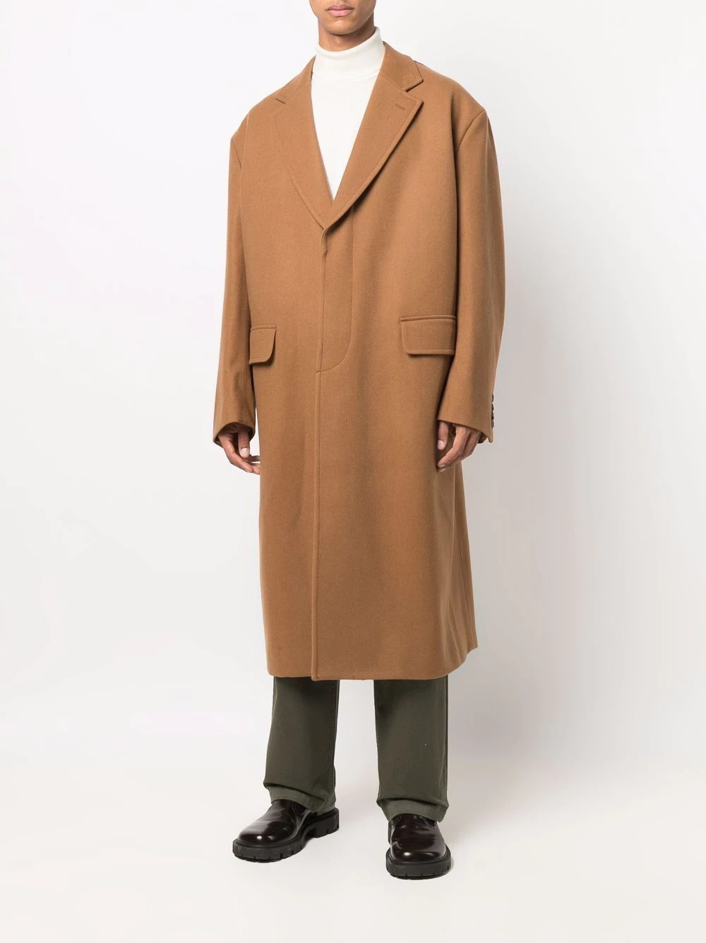 single-breasted tailored coat - 3