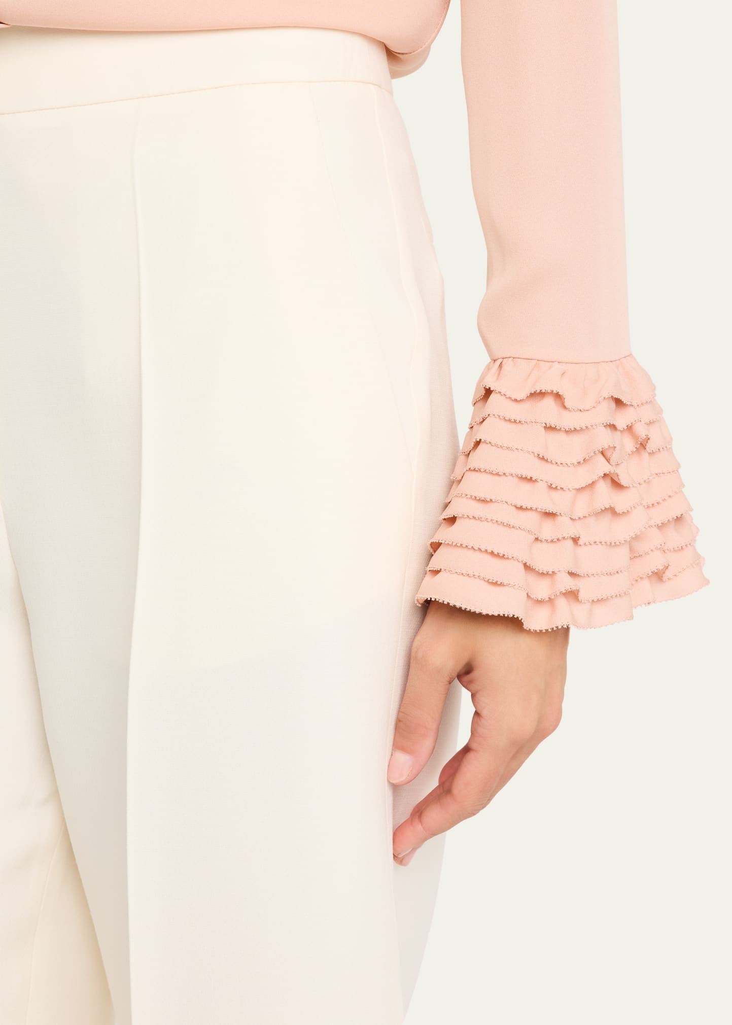 Wide-Leg Cuffed Trousers - 5