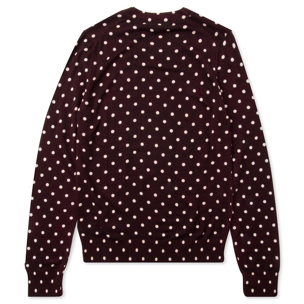 COMME DES GARCONS PLAY POLKA DOT SWEATER - BURGUNDY - 2