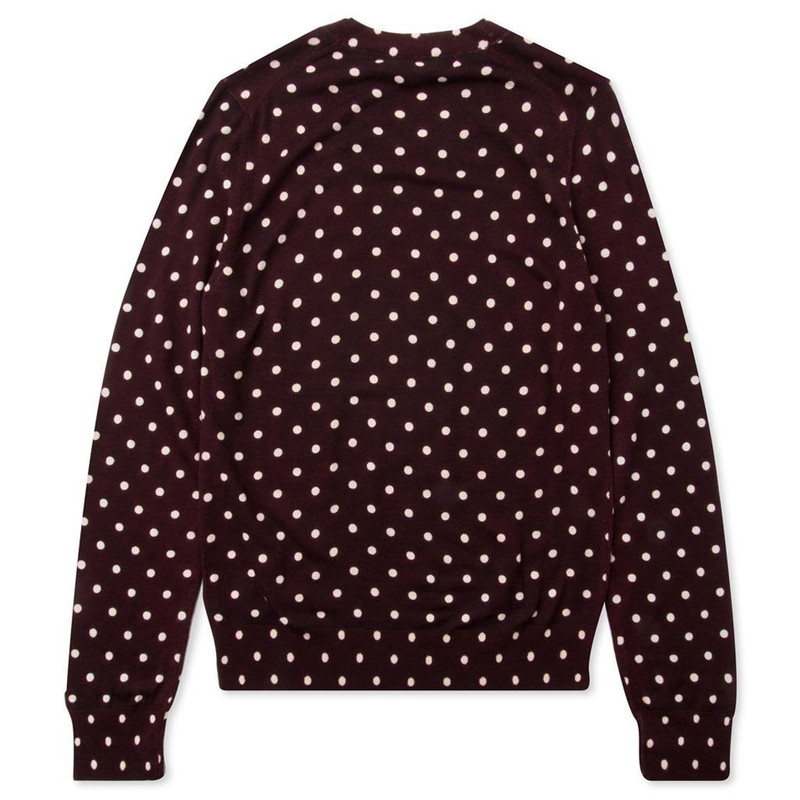 Comme des Garçons PLAY COMME DES GARCONS PLAY POLKA DOT SWEATER - BURGUNDY outlook