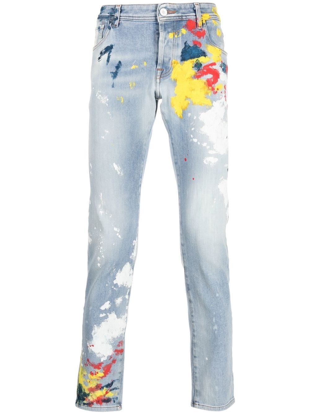 paint-splatter print jeans - 1