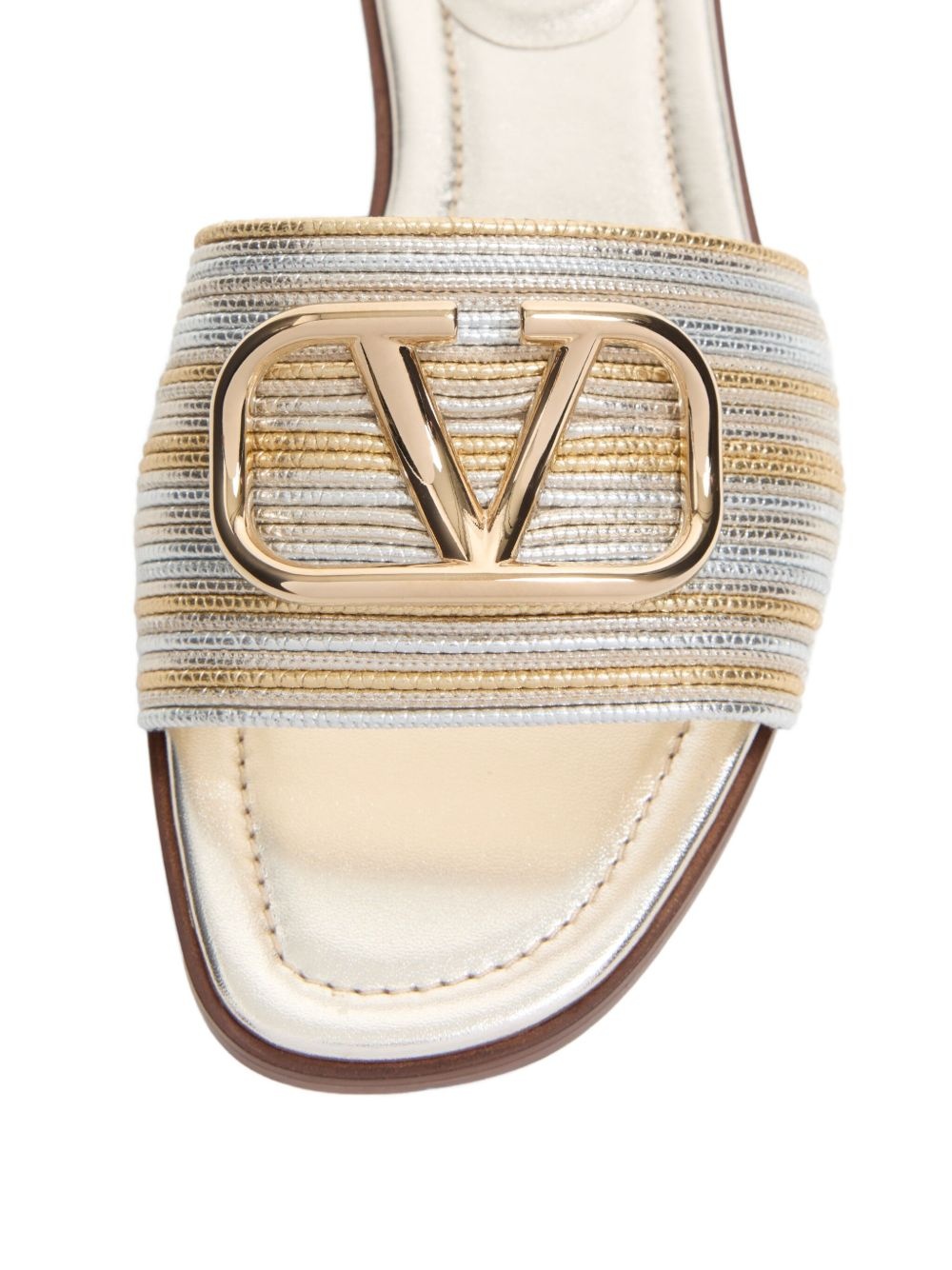 VLogo Signature embroidered sandals - 5