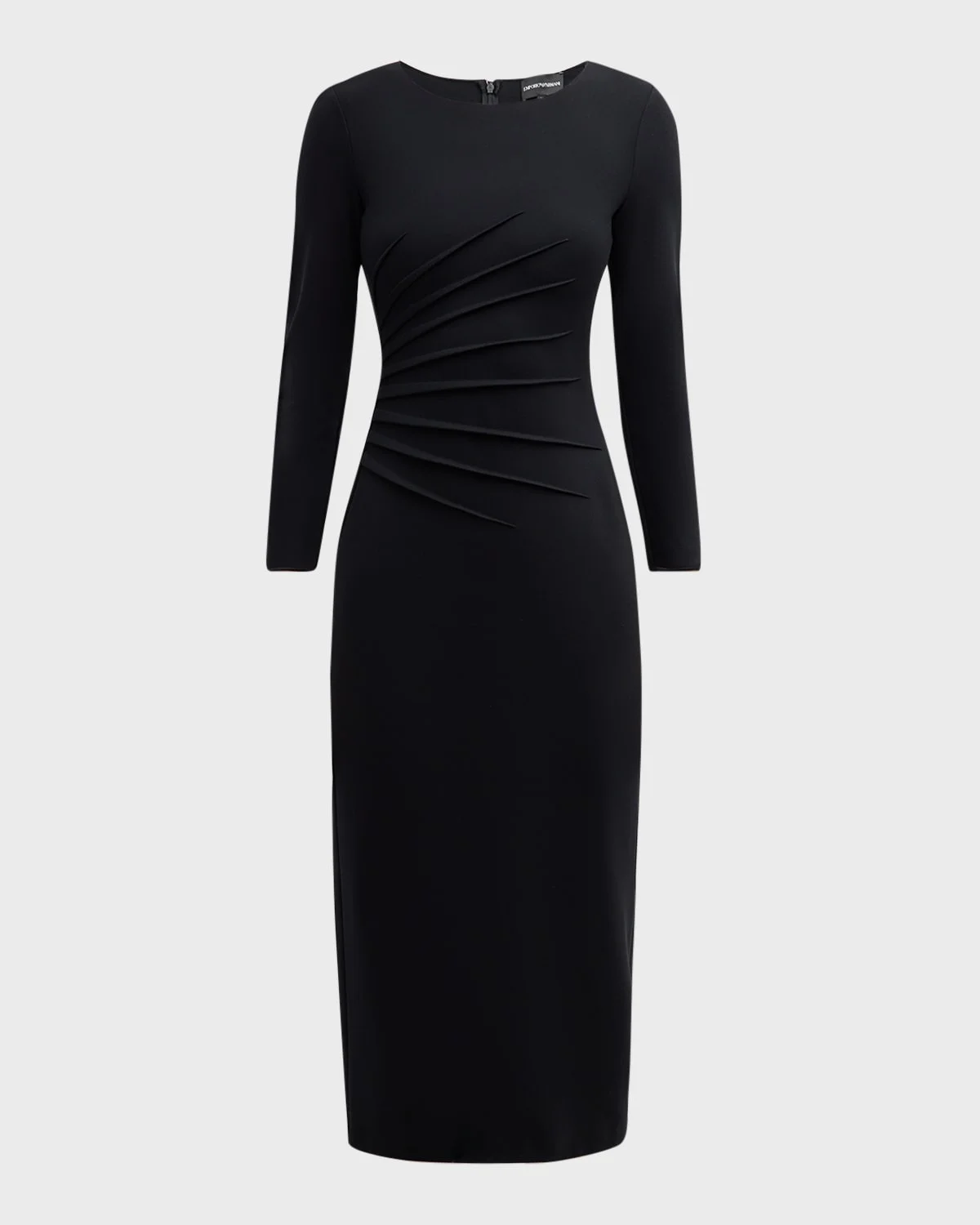 Pleated Jersey Midi Sheath Dress - 1