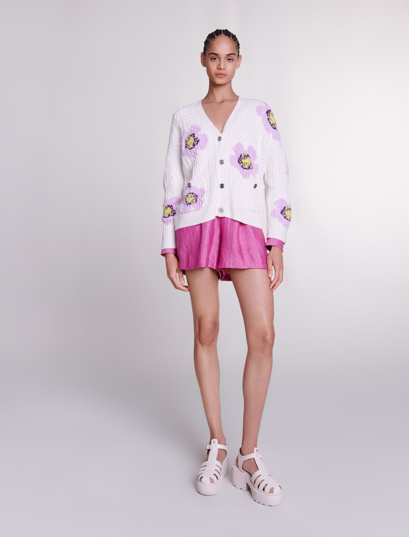 maje Knit cardigan with flowers outlook