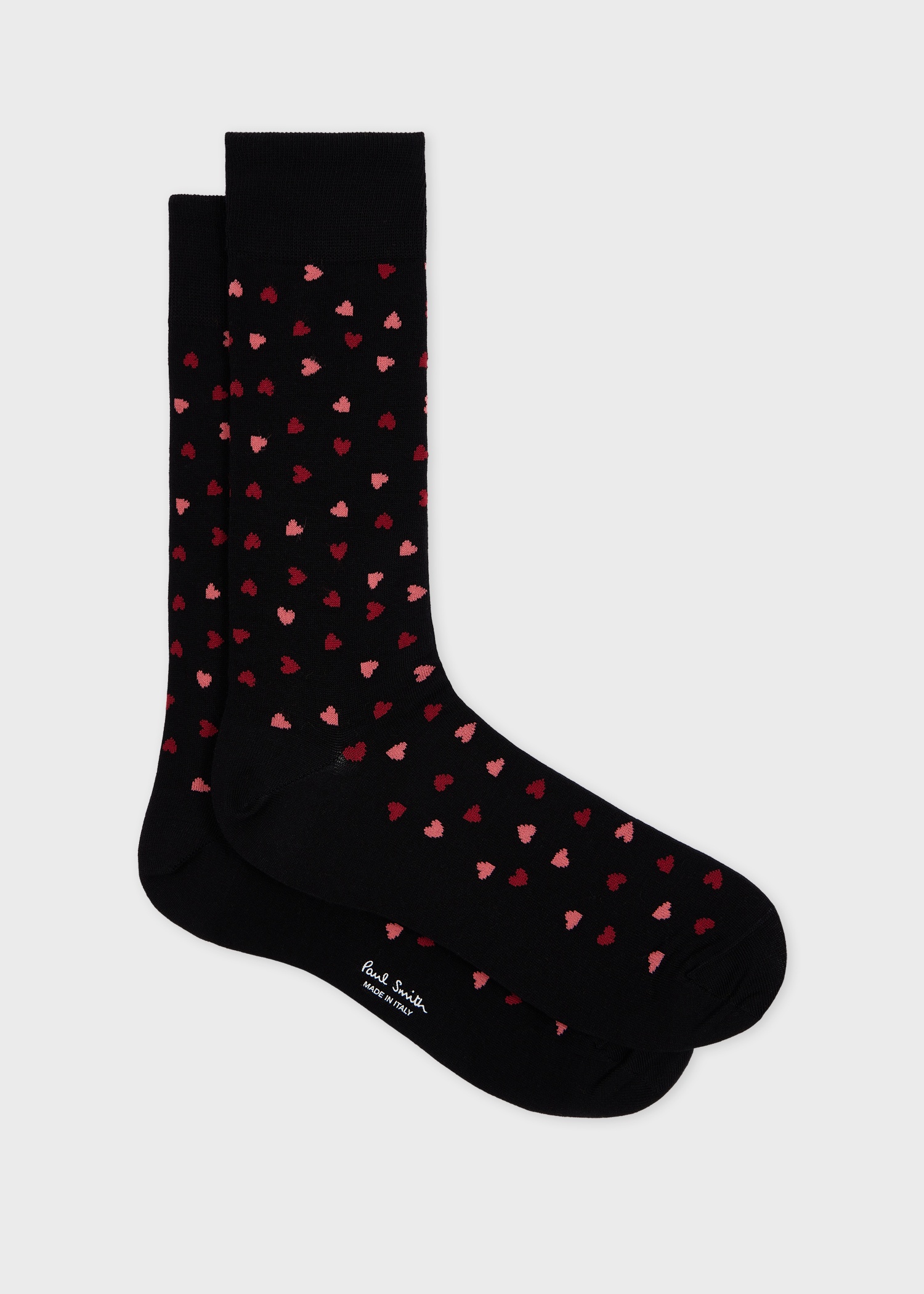 Black Cotton-Blend Heart Socks - 1
