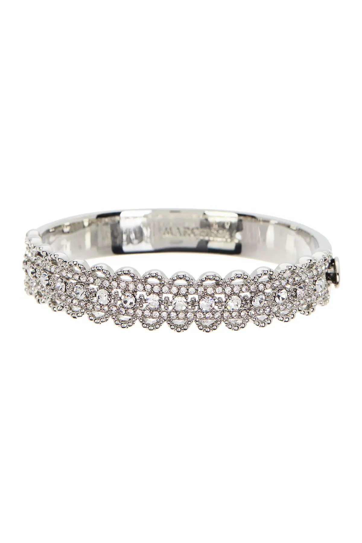 Pave Crystal Filigree Bangle Bracelet - 1