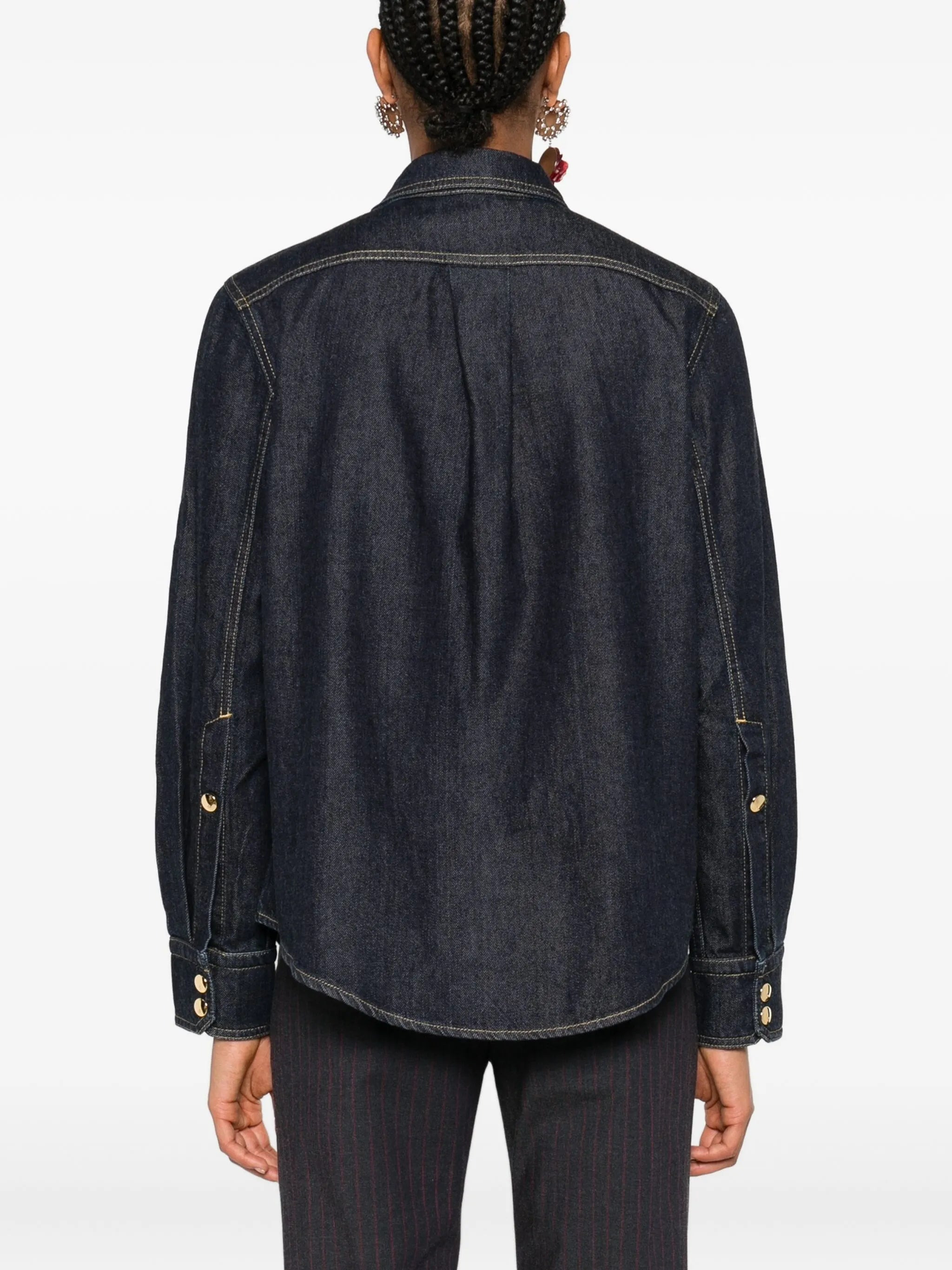 Patou Embroidered-logo Denim Shirt - 3