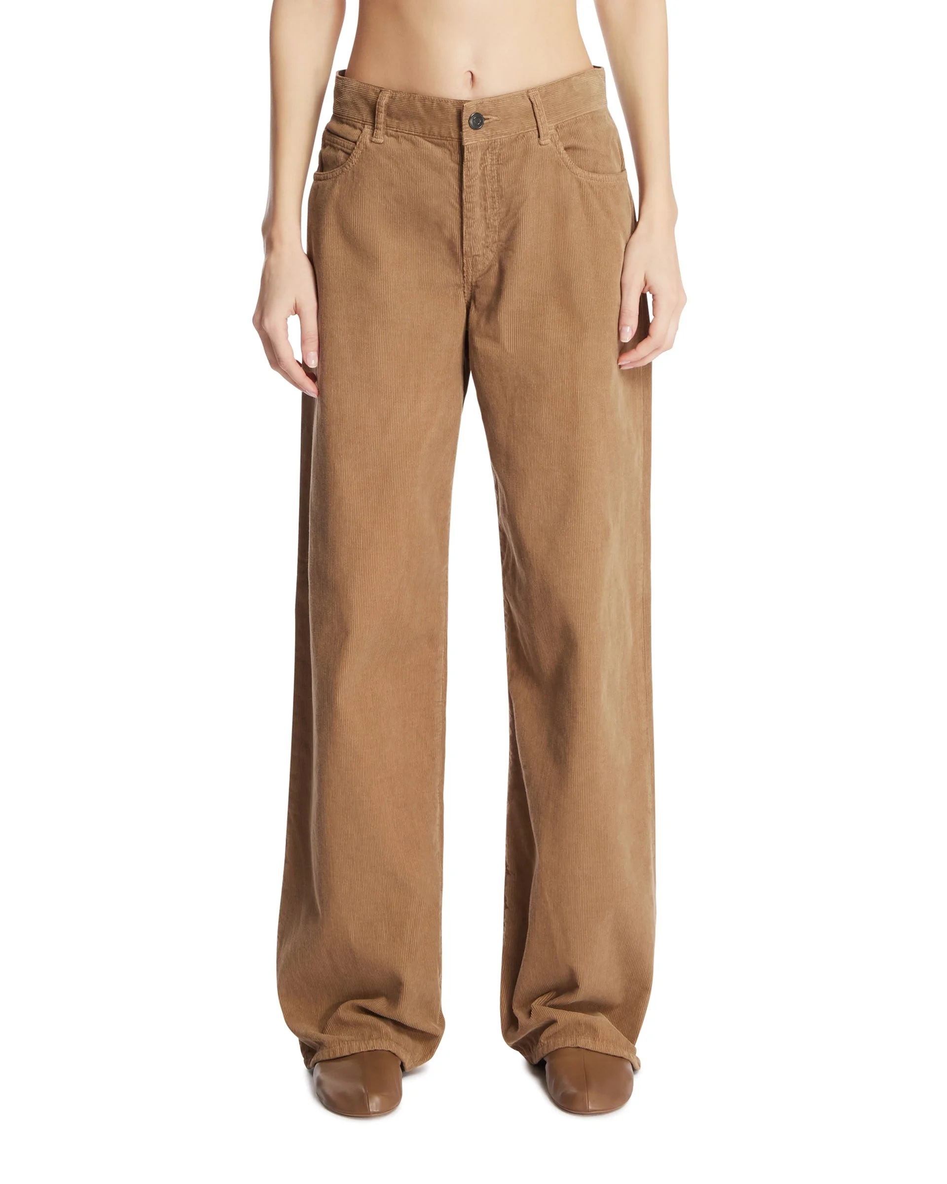 Beige Eglitta Corduroy Pants - 1