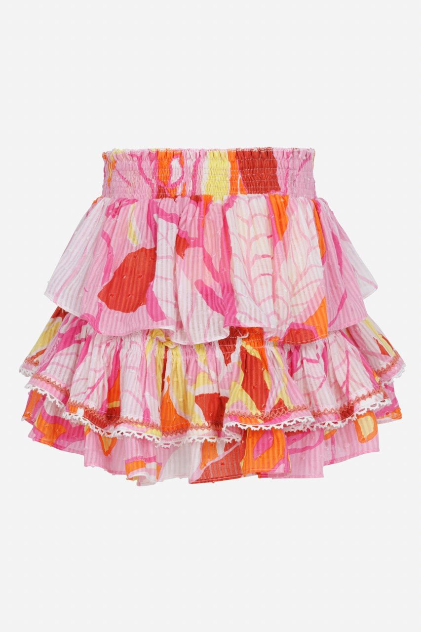 Mini Skirt Ariane for girls - Pink Macro Lilium - 2
