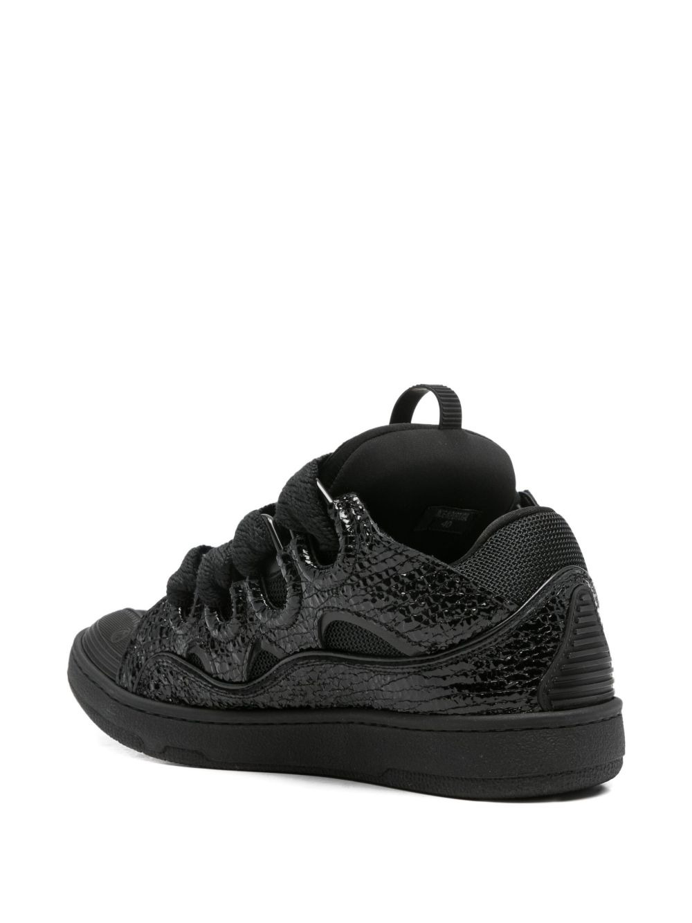 lace-up textured sneakers - 3