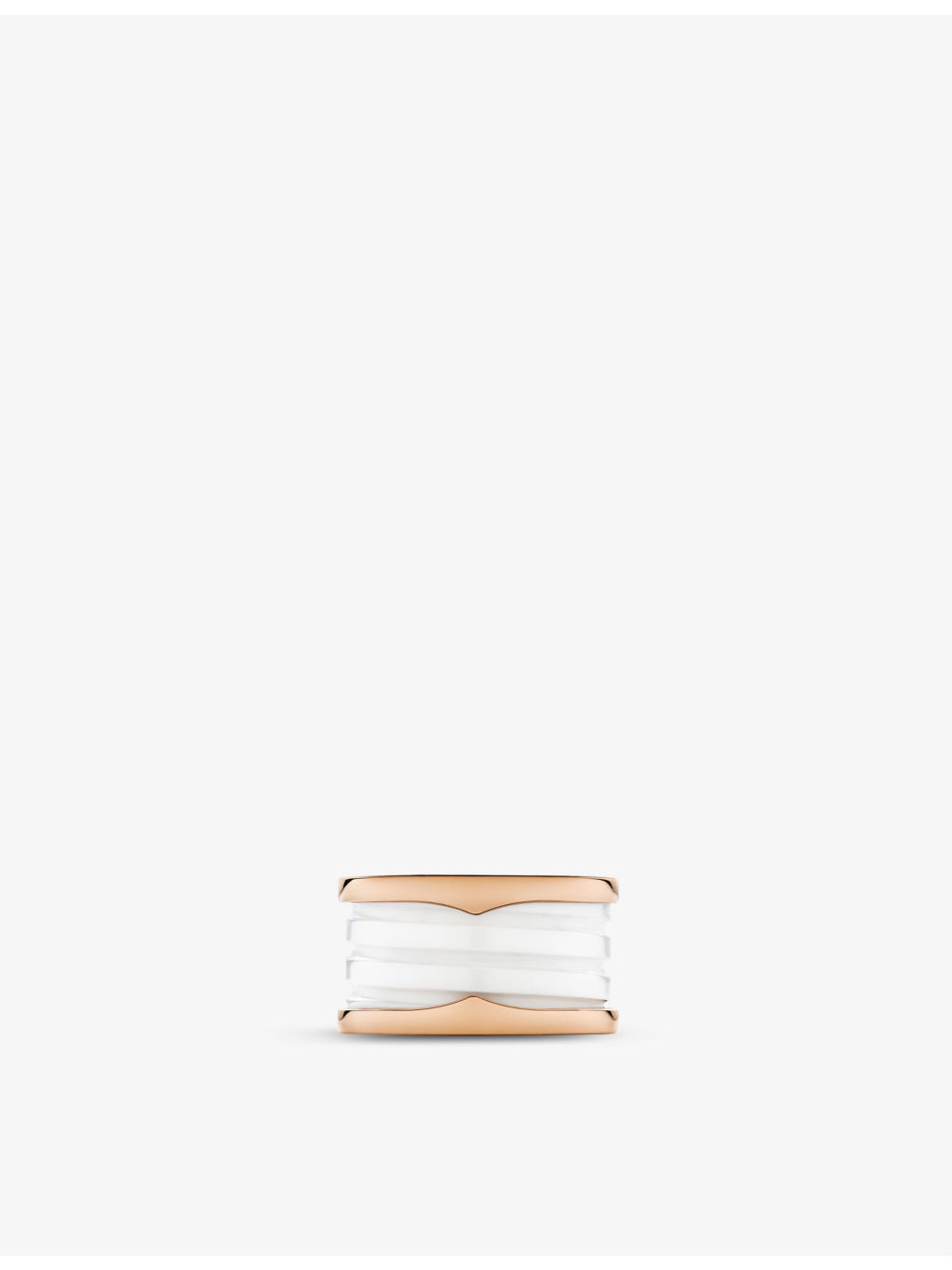 B.zero1 four-band 18ct rose-gold and ceramic ring - 4