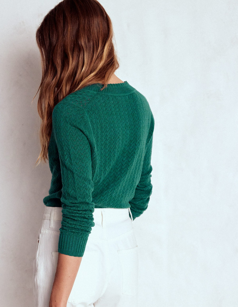 Diane Pointelle Cardigan-Drake Green 5