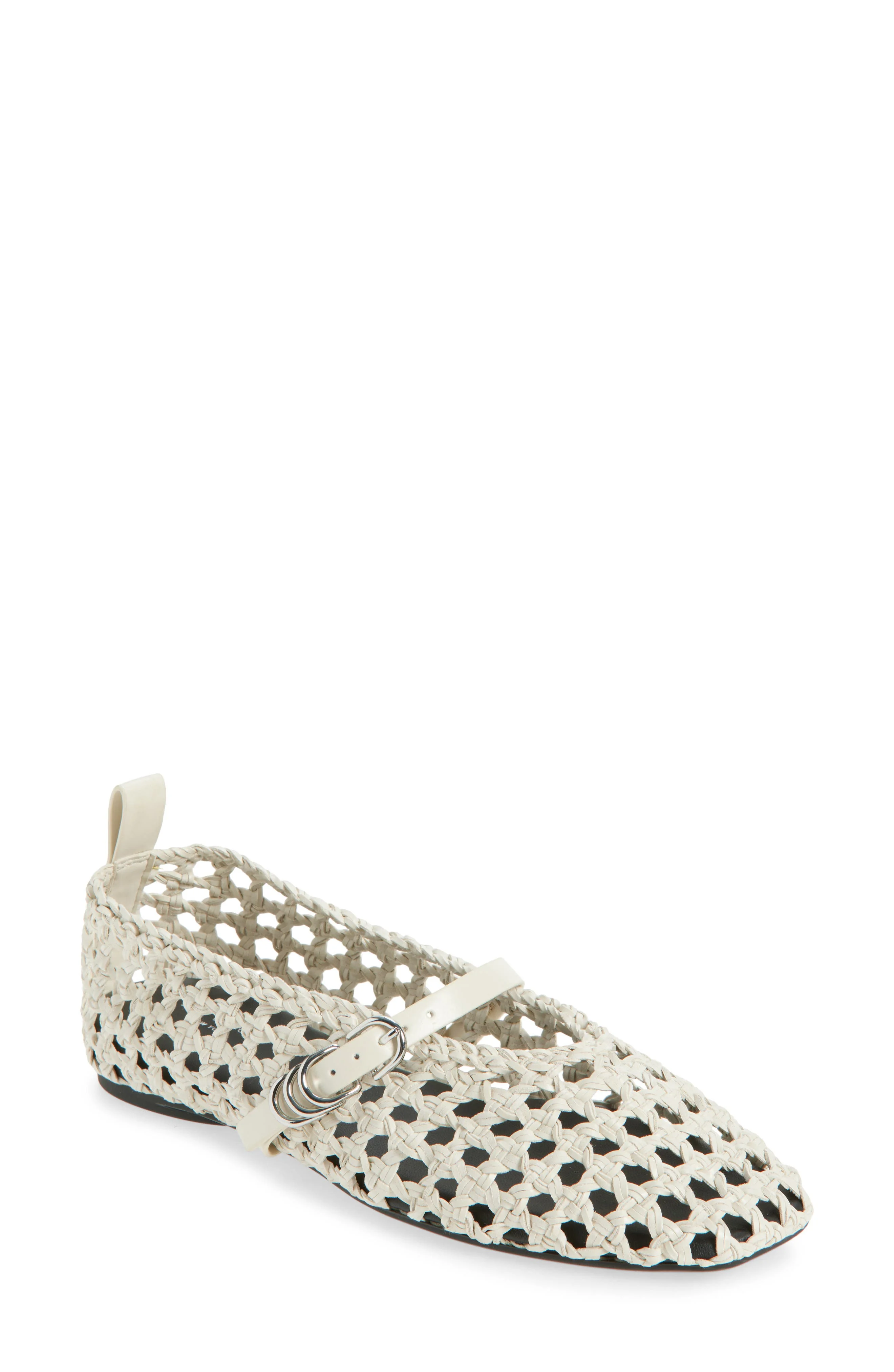 rag & bone Spire Woven Mary Jane Flat in Antique White at Nordstrom - 1
