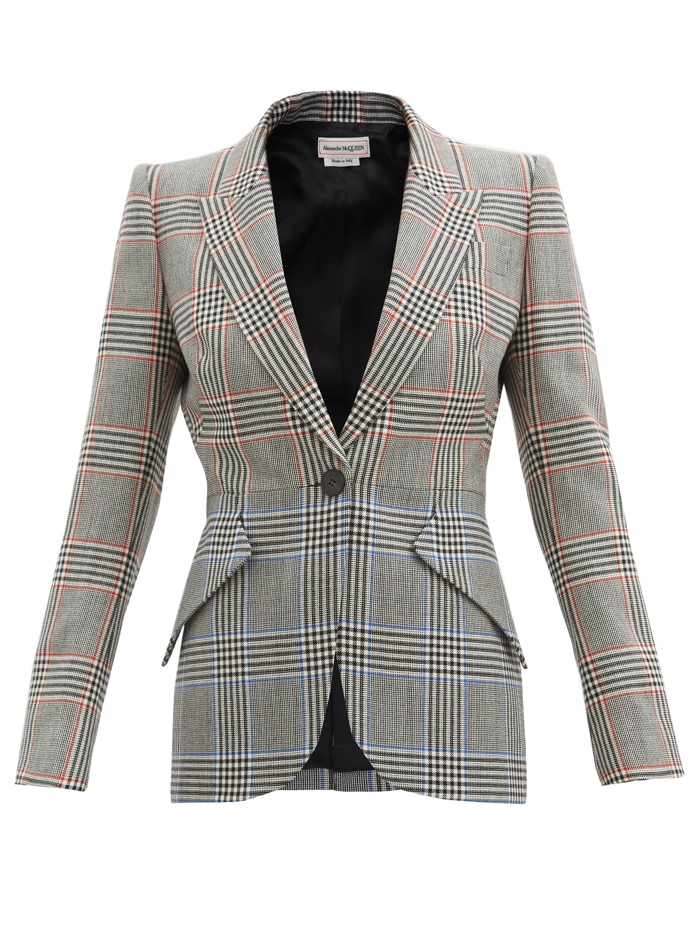 Glen-check wool-twill suit jacket - 1