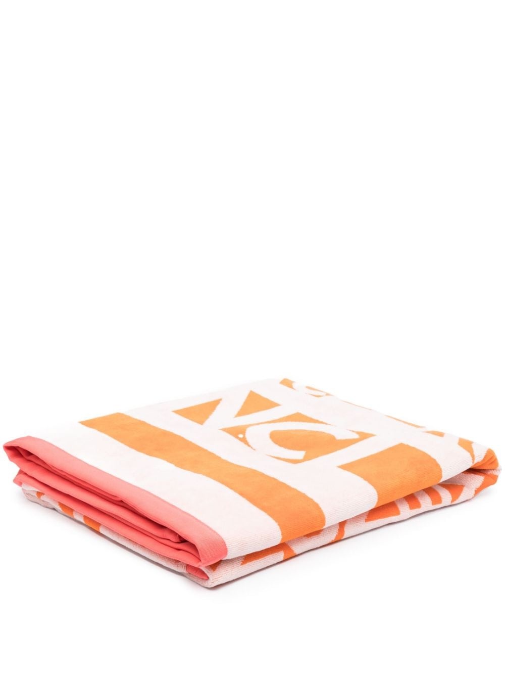 logo-print cotton beach towel - 1