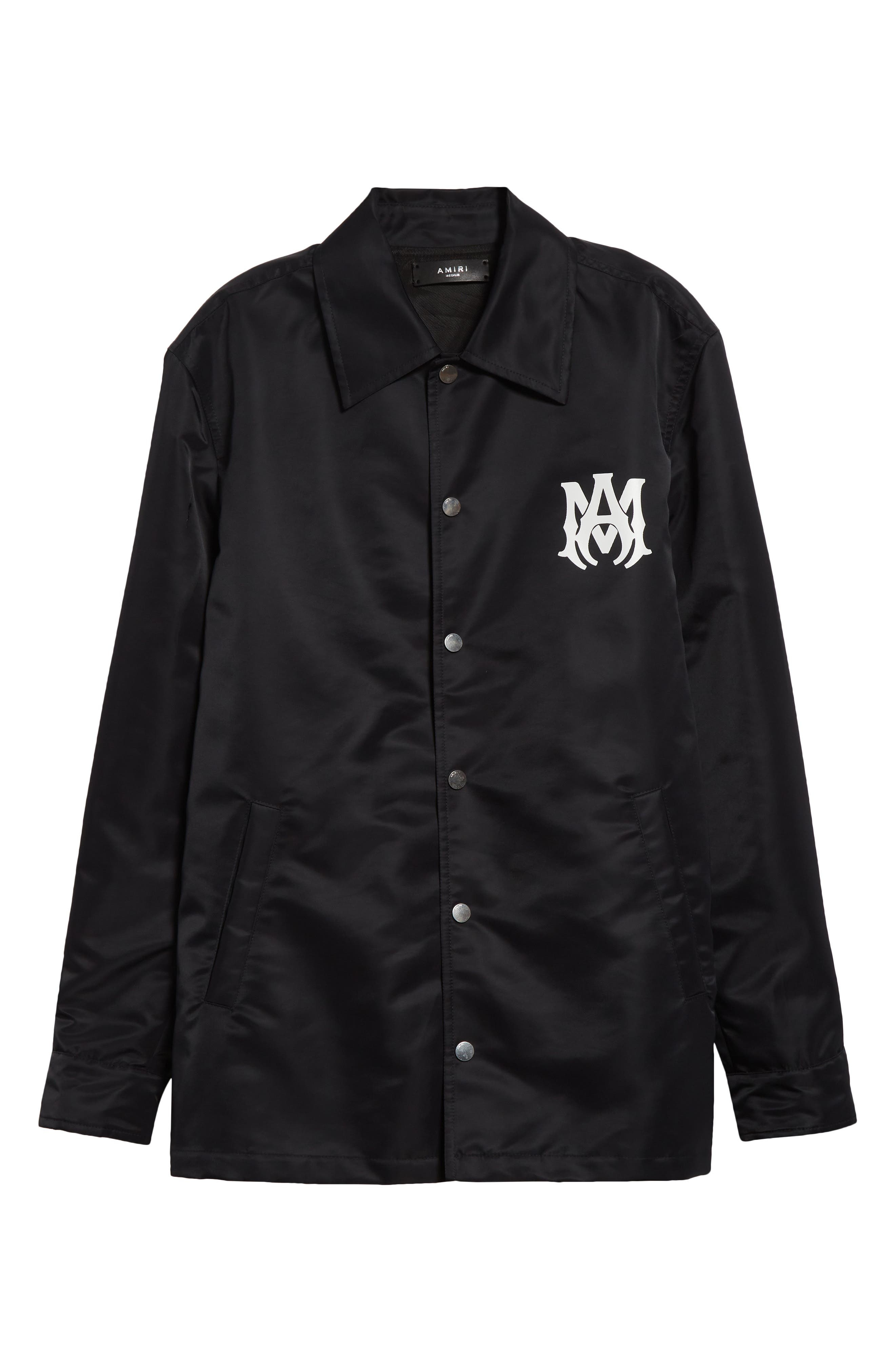 AMIRI MA Water Resistant Nylon Coach's Jacket in Black at Nordstrom - 7
