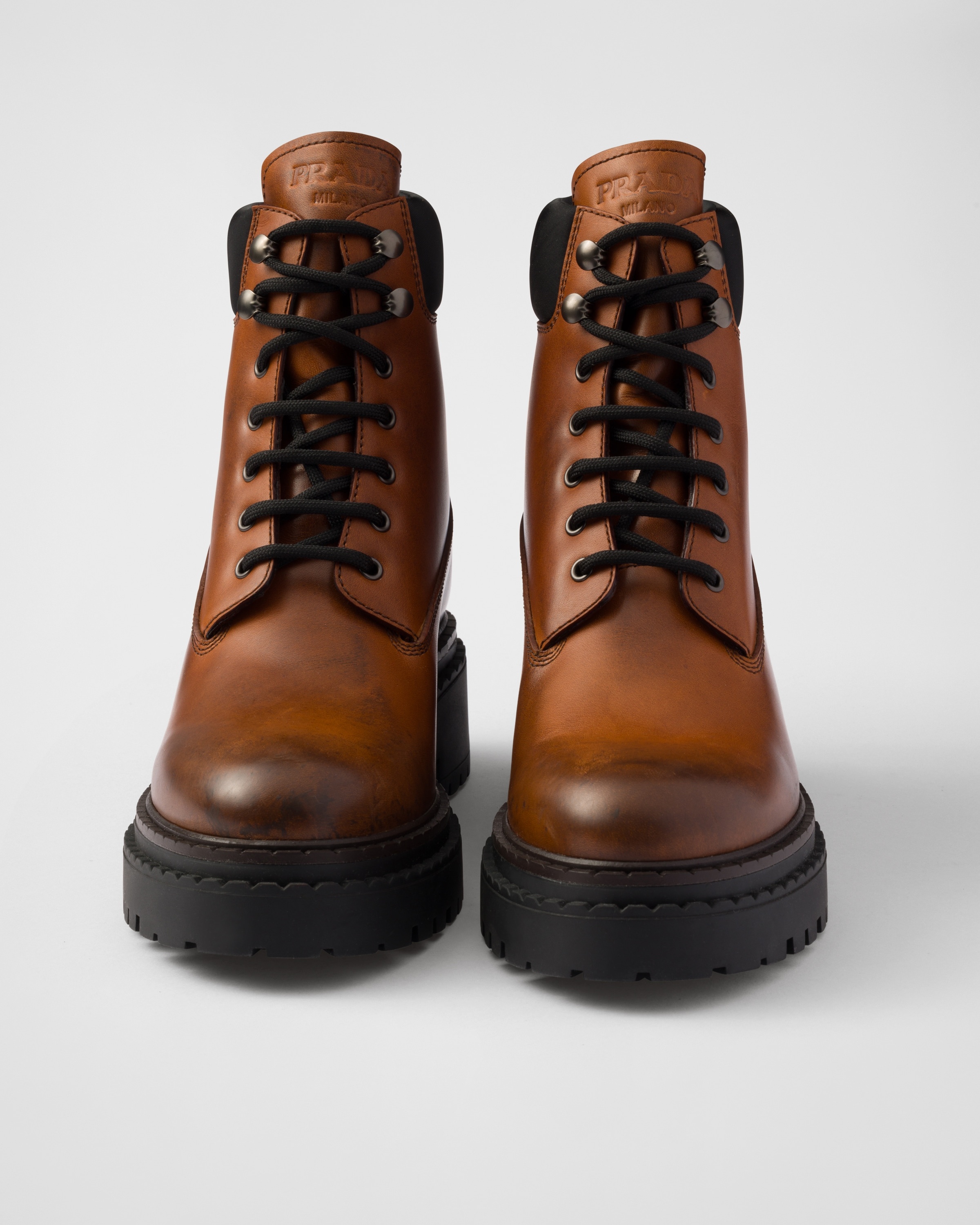 Leather and Re-Nylon booties - 6