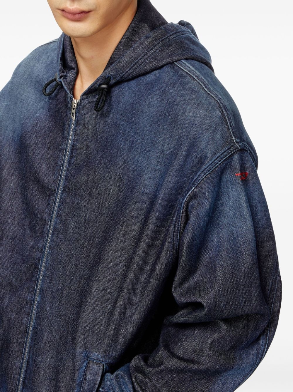 hooded denim jacket - 5