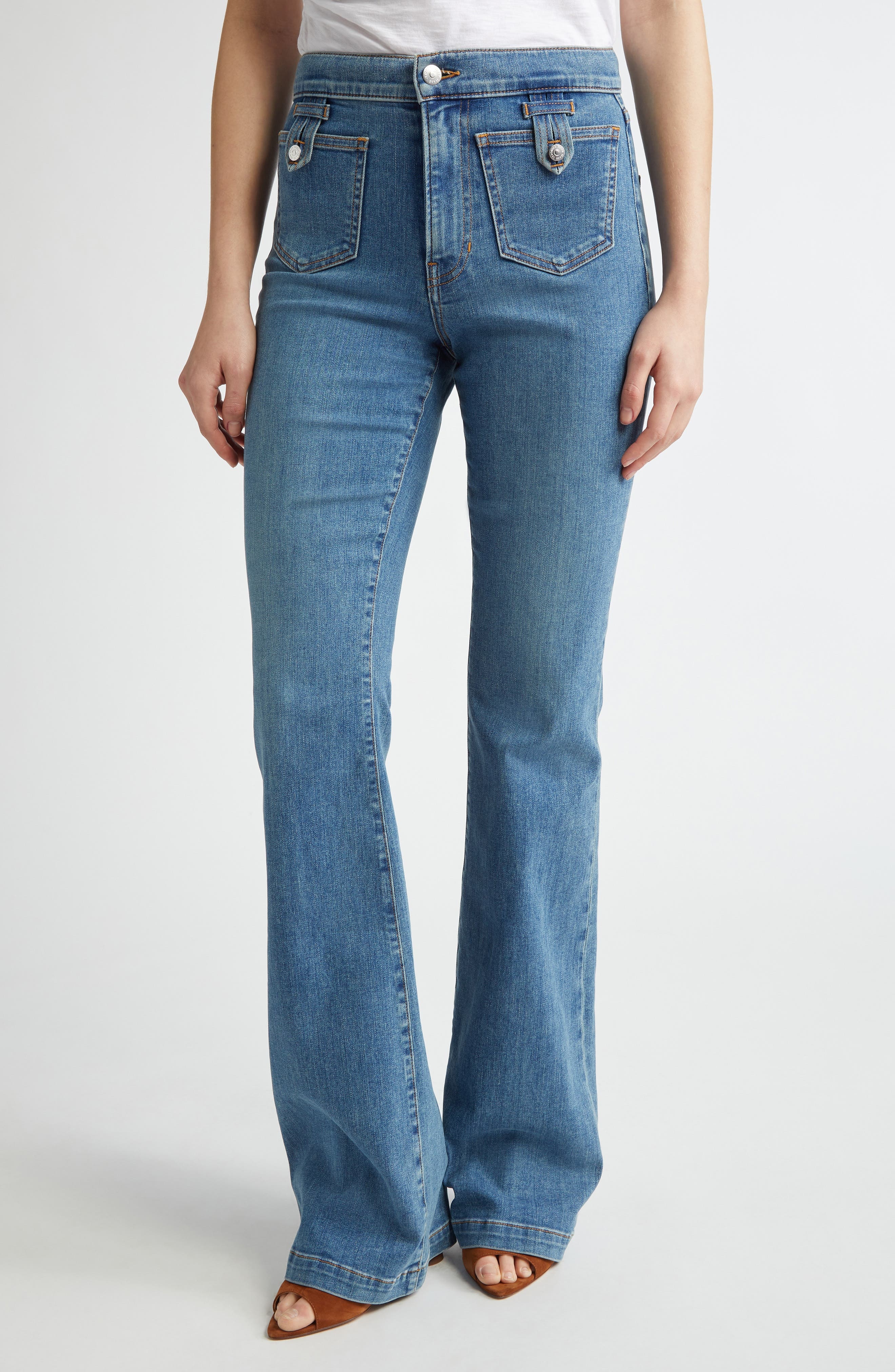 Veronica Beard Beverly High Waist Skinny Flare Jeans in Enough Said at Nordstrom - 1