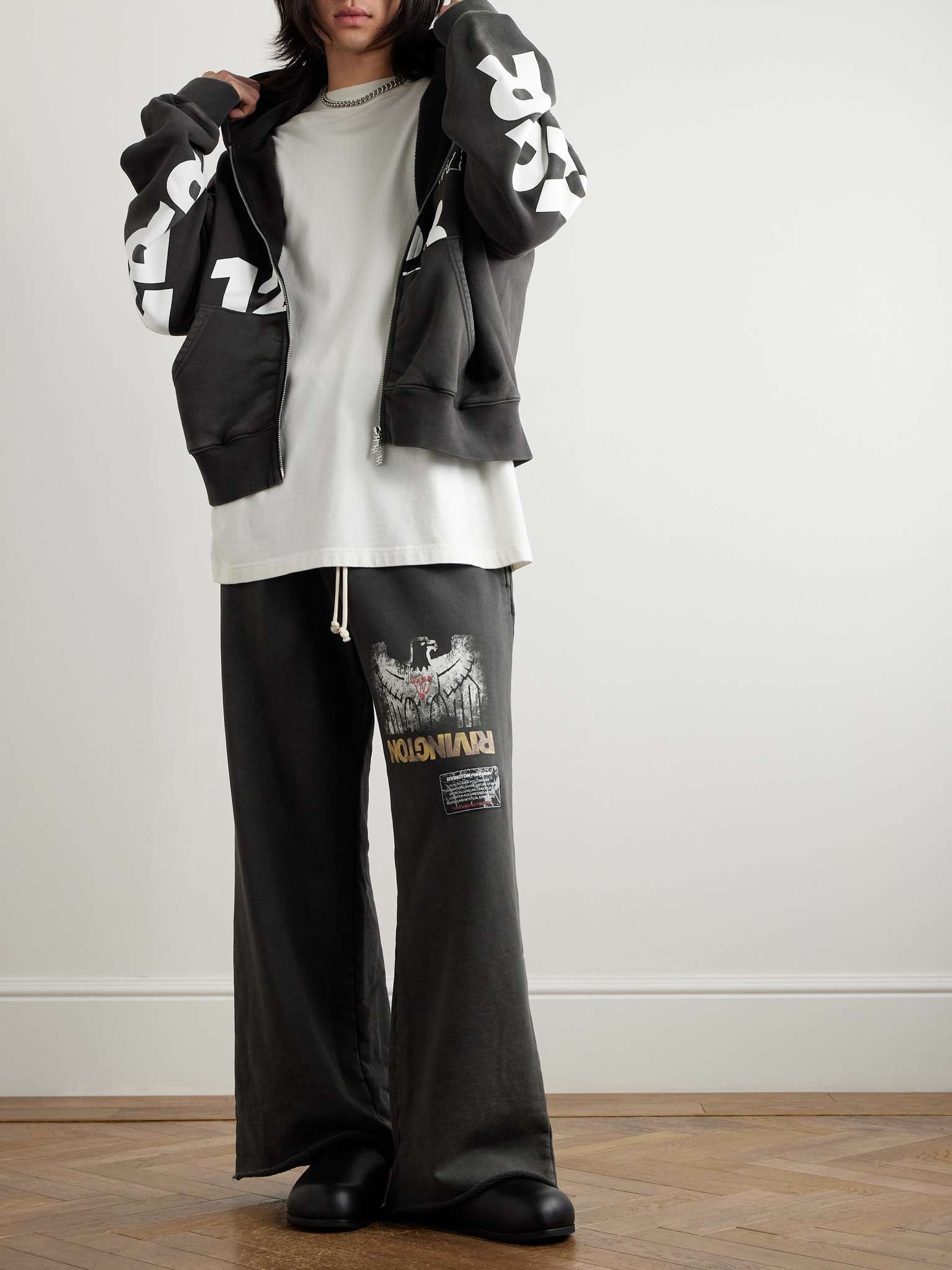 RIVINGTON roi Rebis USO-123 Cropped Printed Cotton-Jersey