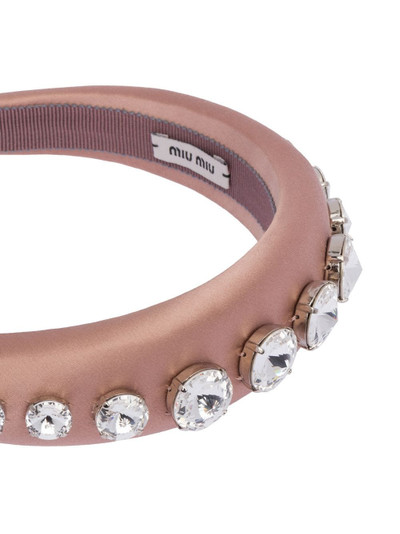 Miu Miu crystal satin headband outlook