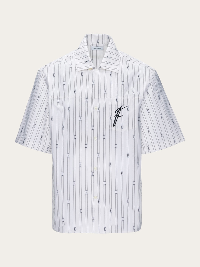 Short sleeved shirt with bowling collar - 1