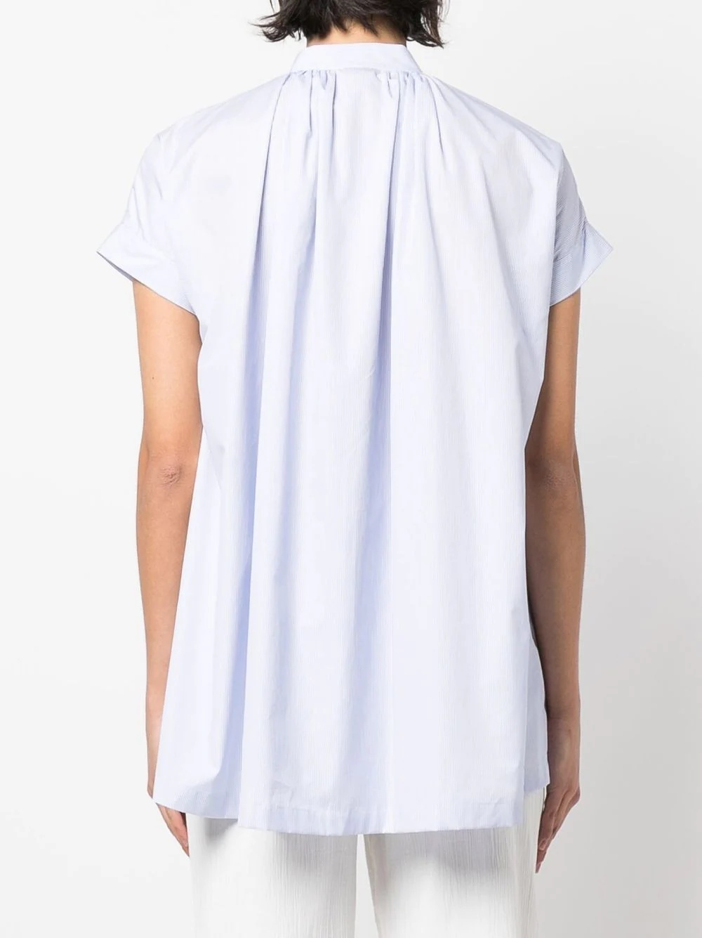 collarless short-sleeved shirt - 4