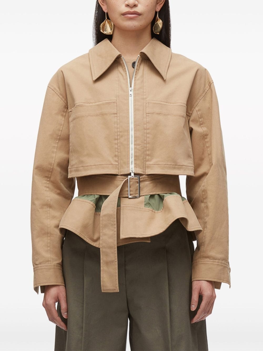 layered belted jacket - 3