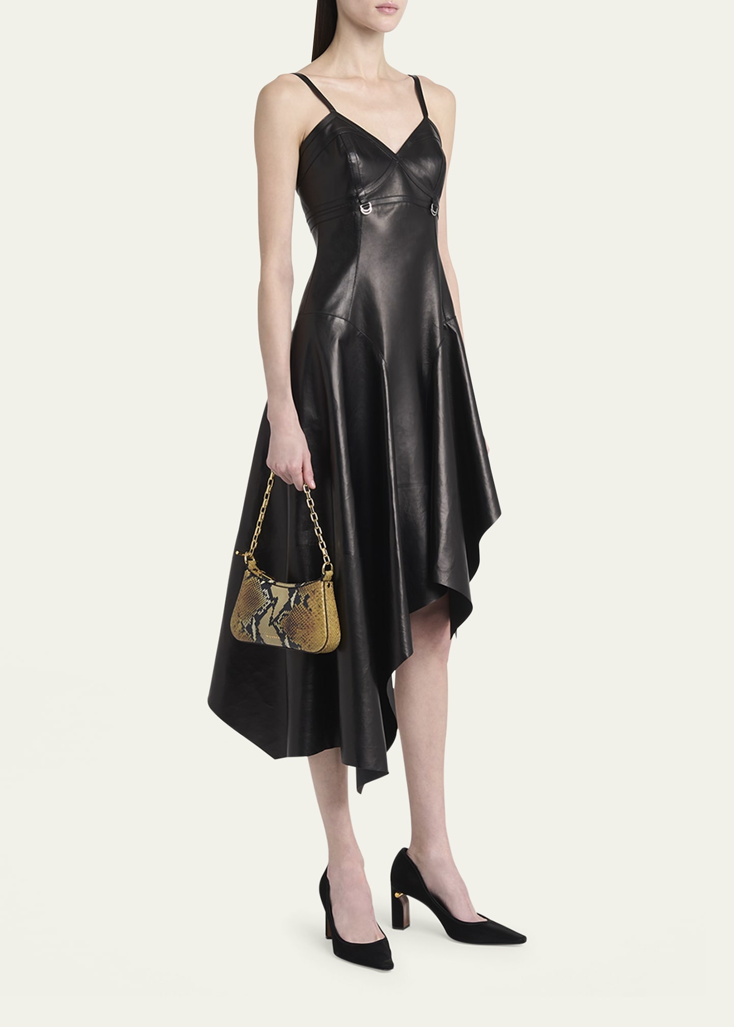 T-Bar Python-Embossed Leather Mini Pouch Bag - 6