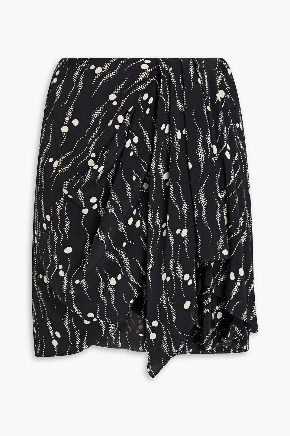 Ixori draped printed silk crepe de chine mini skirt - 1