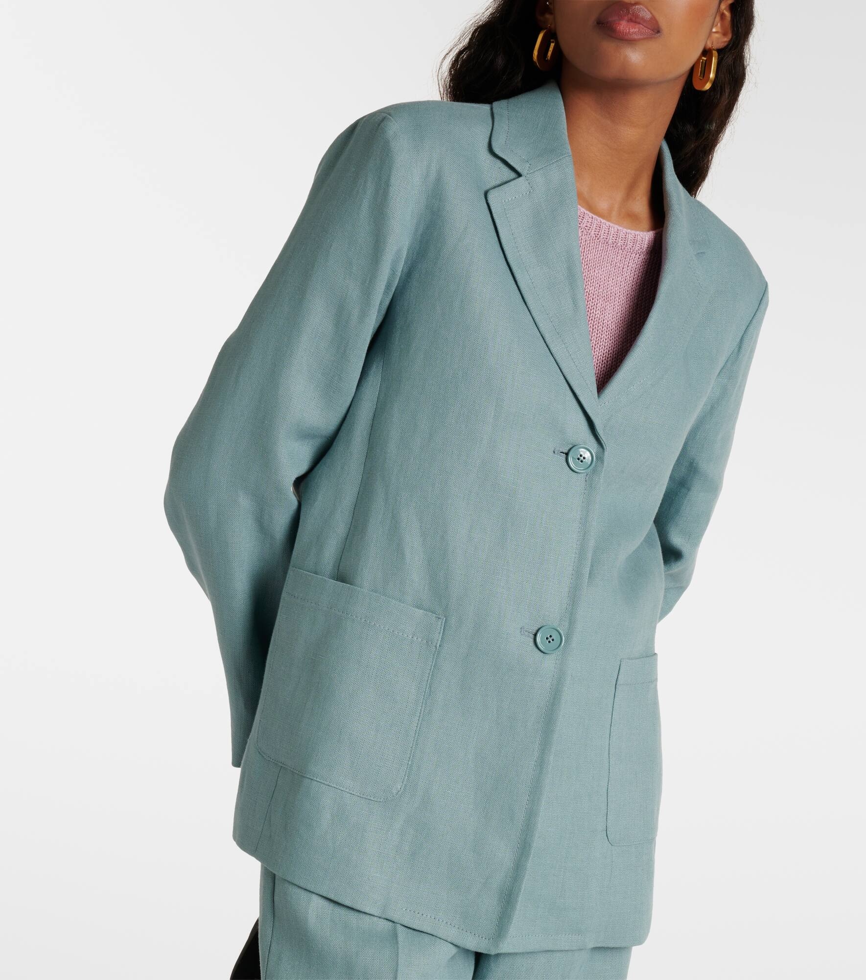 Socrates single-breasted linen blazer - 4