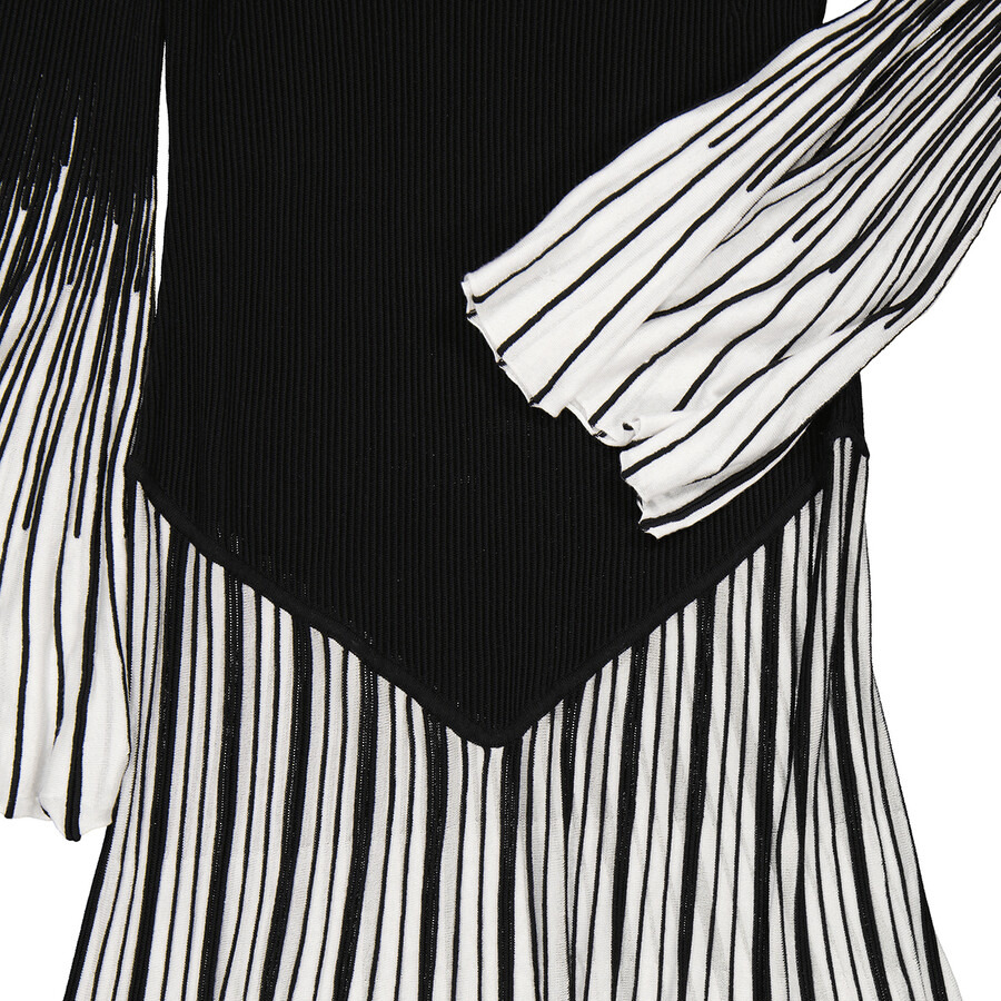 Chloe Ladies Black Pleated Knitted Maxi Dress - 7