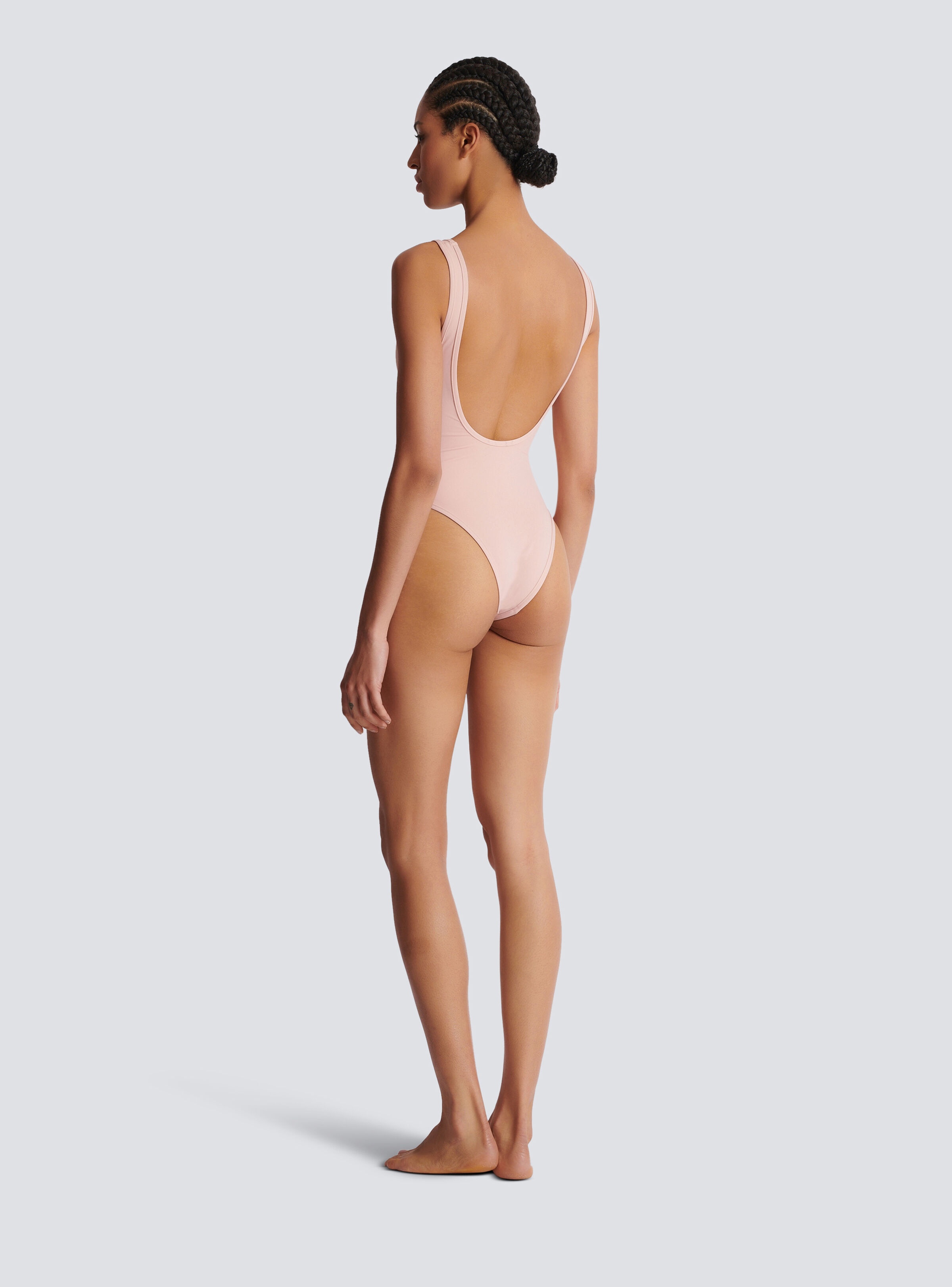 One-piece swimsuit with Balmain Paris embroidery - 4