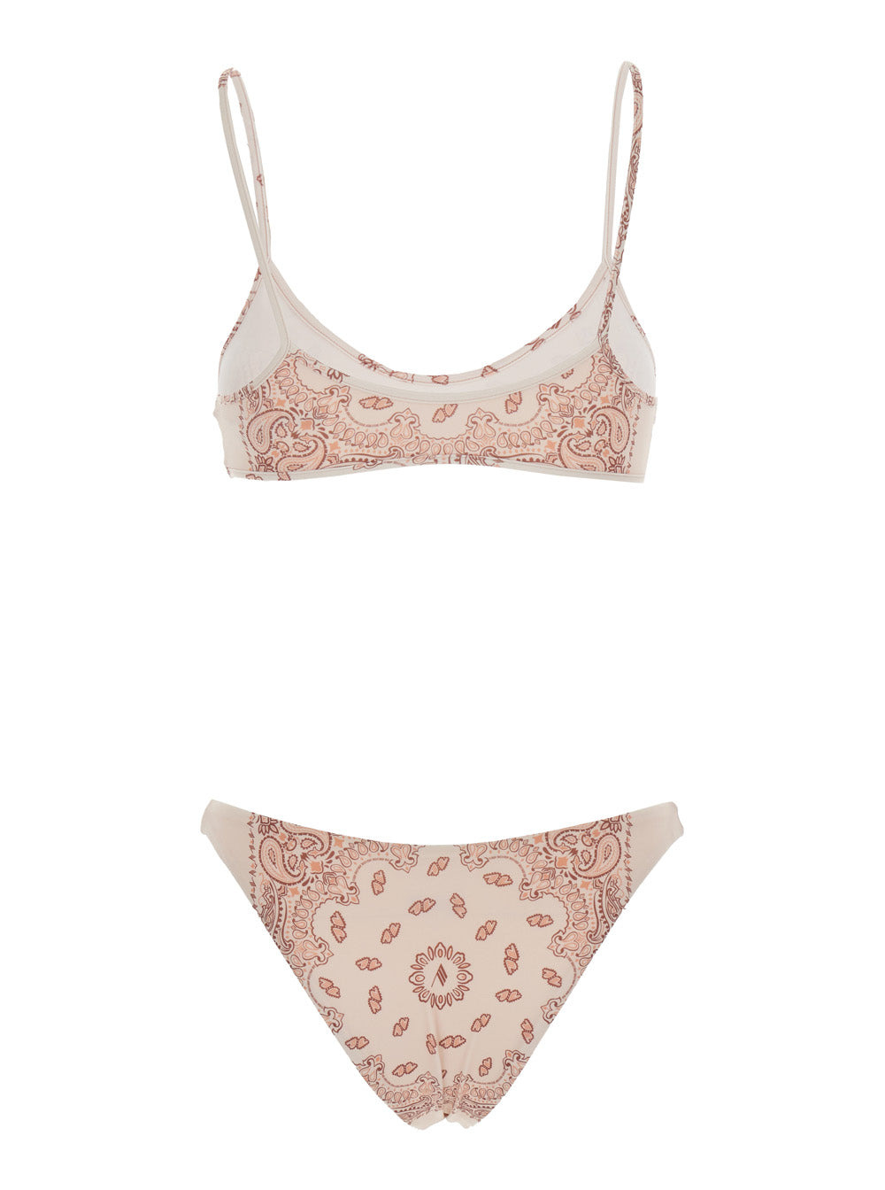 The Attico Women Pink Bikini With Spaghetti Straps And All-Over Print In Tech Fabric Stretch Woman - 2