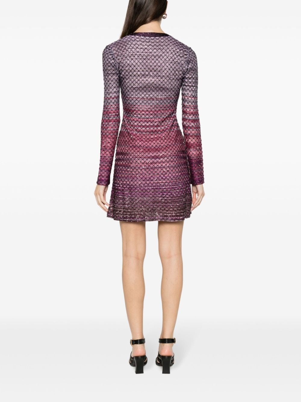 sequin-embellished gradient-effect minidress - 4