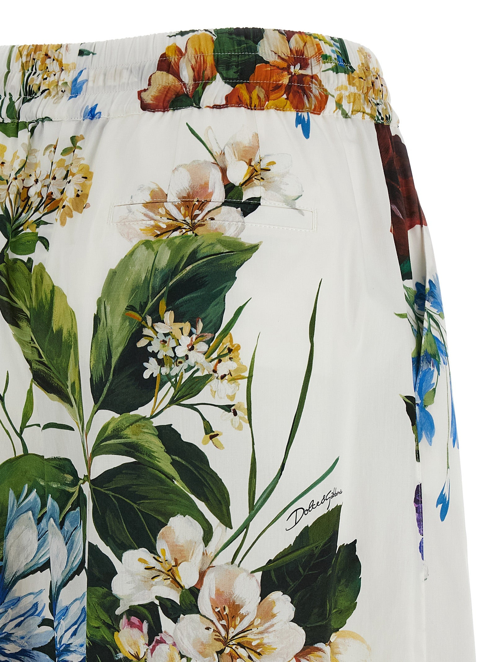 Floral Bouquet Printed Pants White - 4