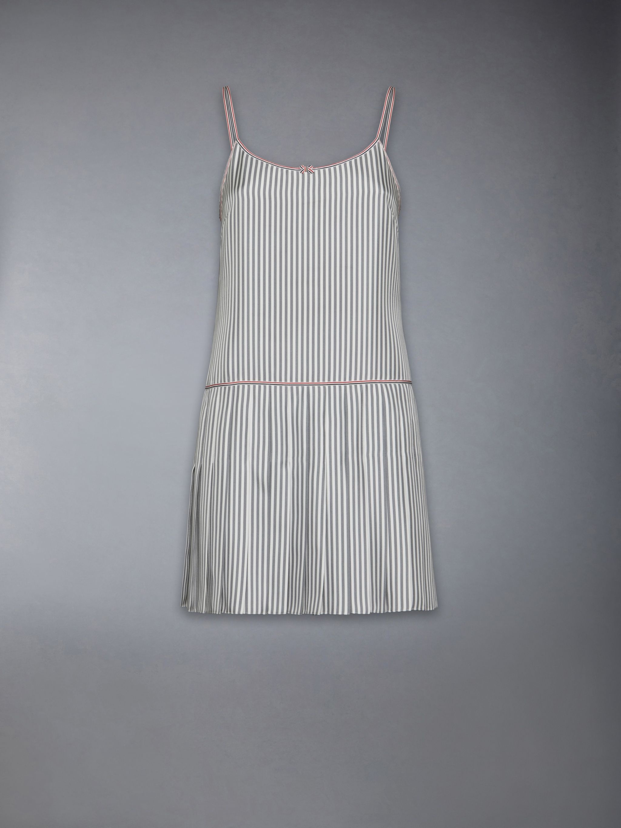 SILK TWILL MINI PLEATED SLIP DRESS - 7