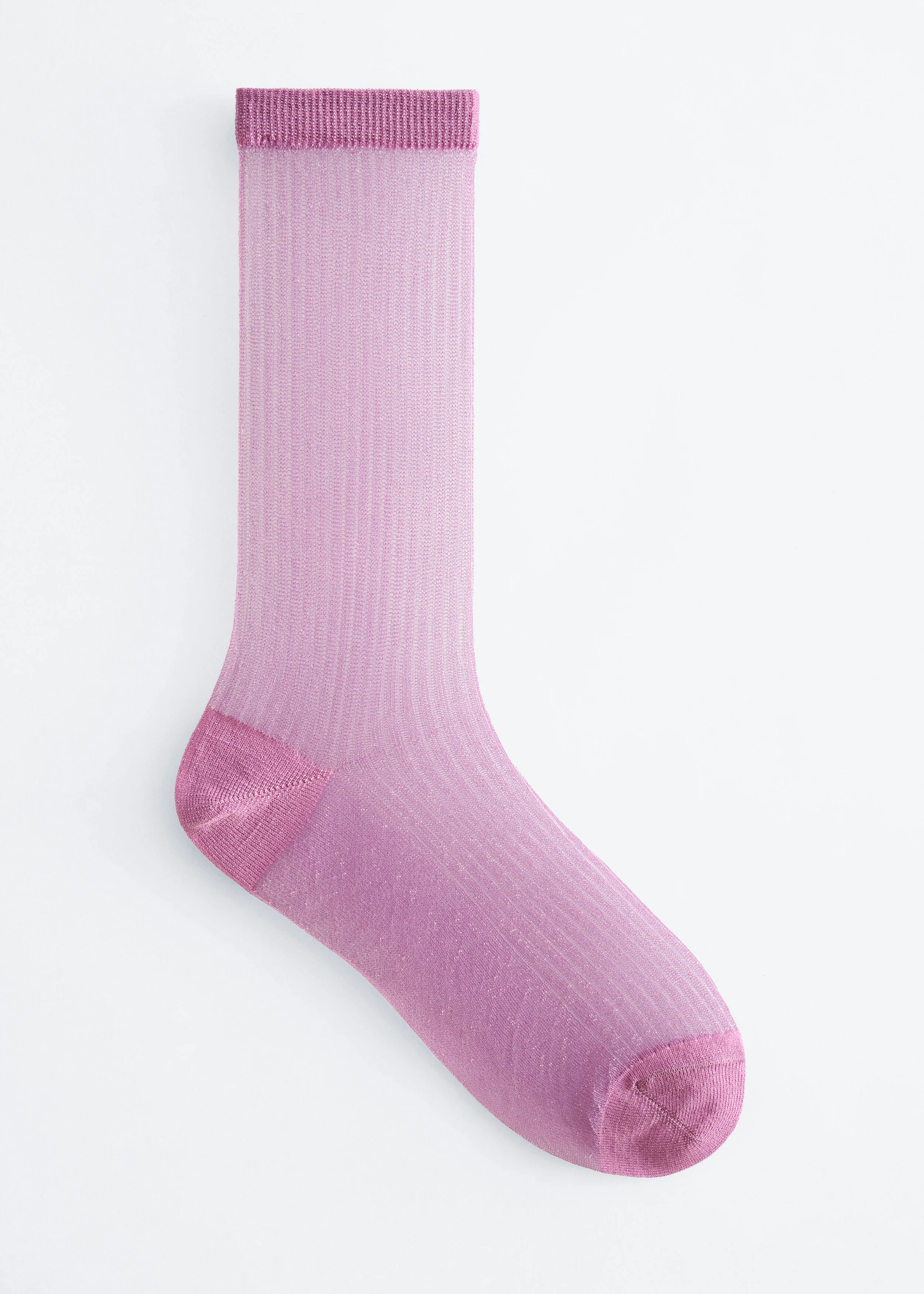 Sheer Ribbed Socks - 1